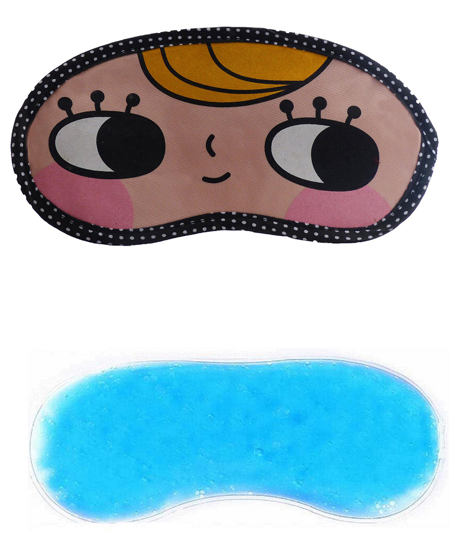 Jenna Yellow Hair Happy Printed Sleeping Eye Mask With Cooling Gel - Multicolour-image-13