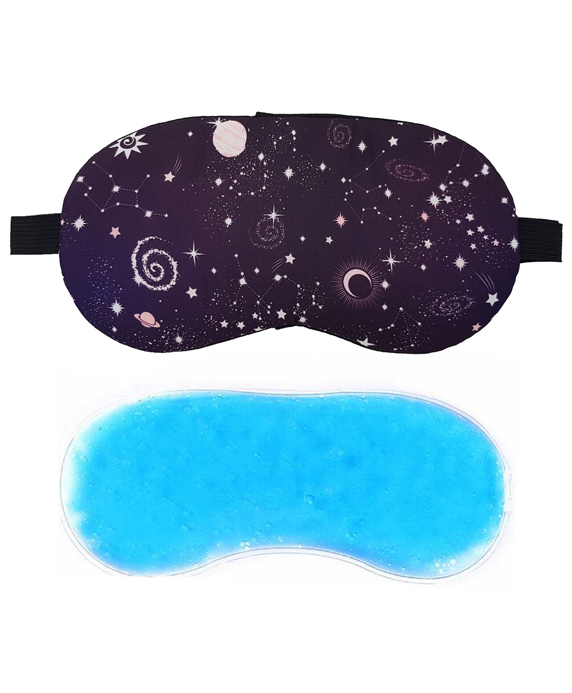 Jenna Sleeping Eye Mask With Cooling Gel Galaxy Print - Black-image-22