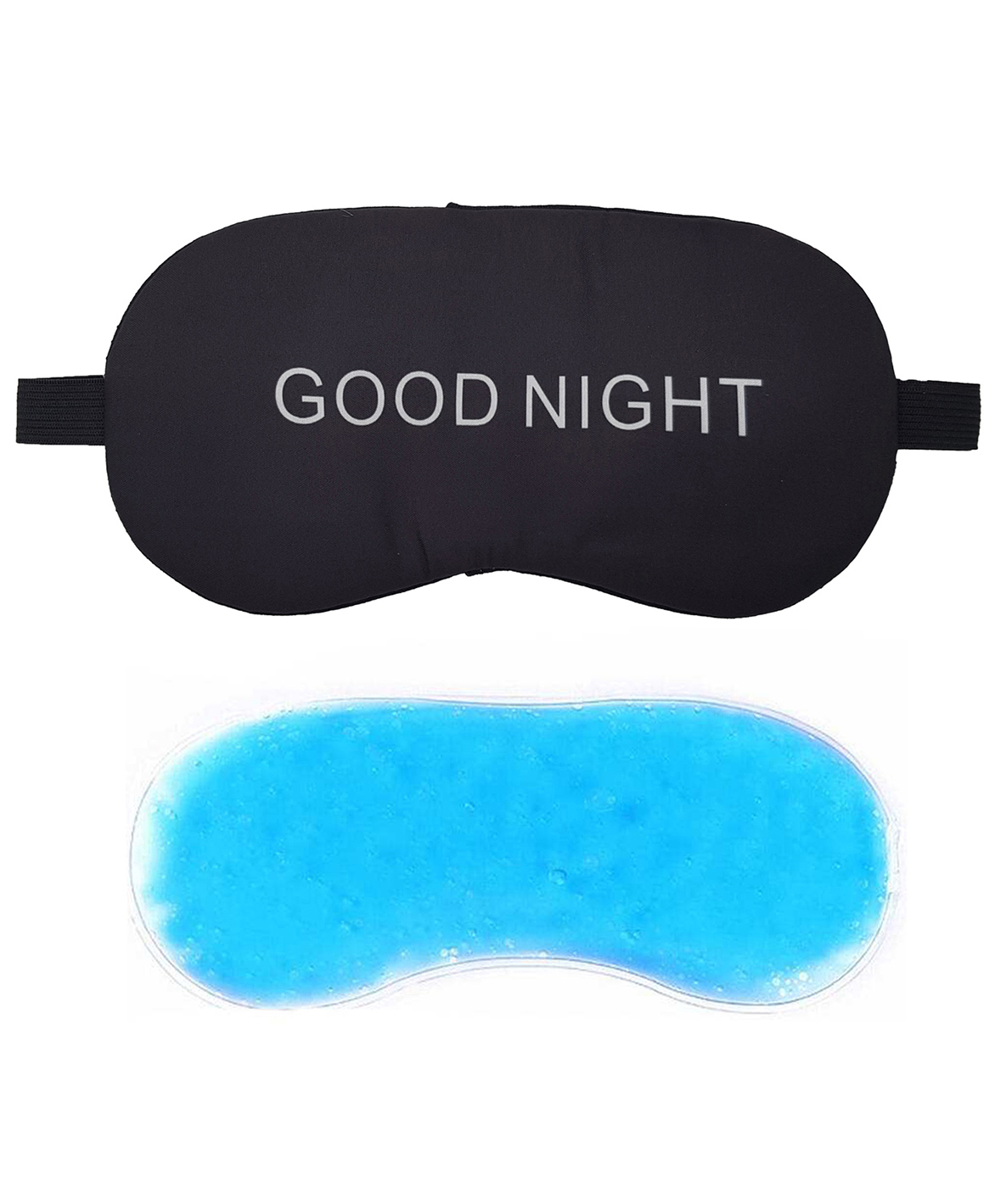 Jenna Sleeping Eye Mask With cooling Gel GoodNight Print - Black-image-9