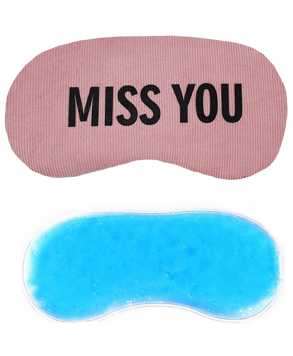 Jenna Sleeping Eye Mask With Cooling Gel Miss You Print - Pink-image-11