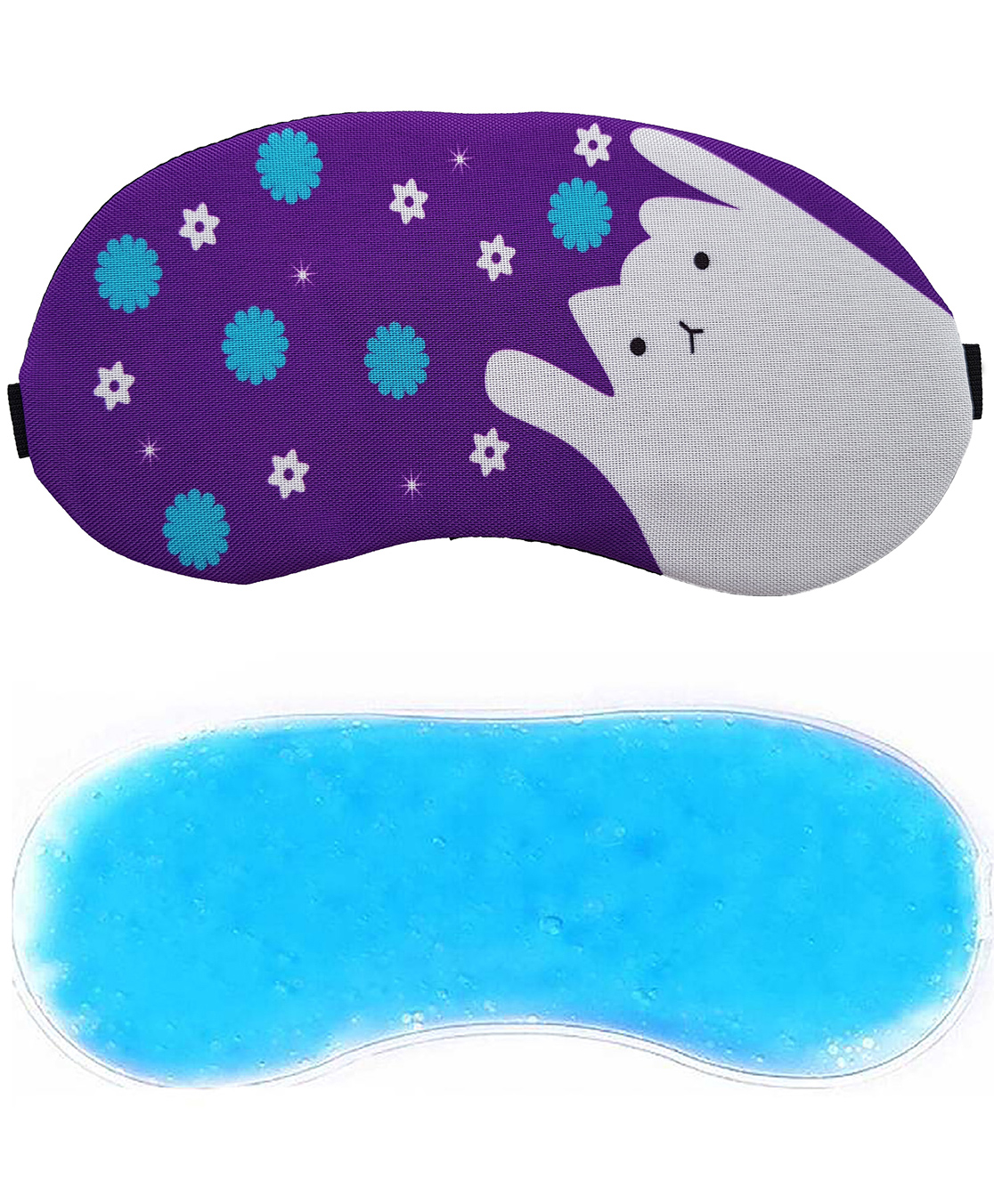 Jenna Purple Face Printed Sleeping Eye Mask With Cooling Gel - purple-picture-40