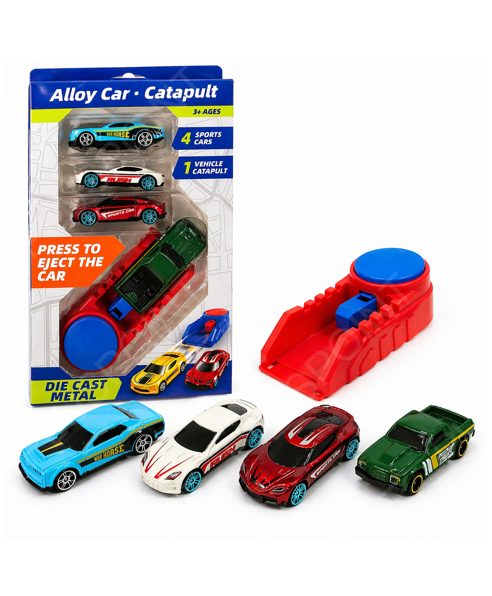 PLUSPOINT Die Cast Toy Cars With Launcher Car Launcher - Multicolour-picture-21