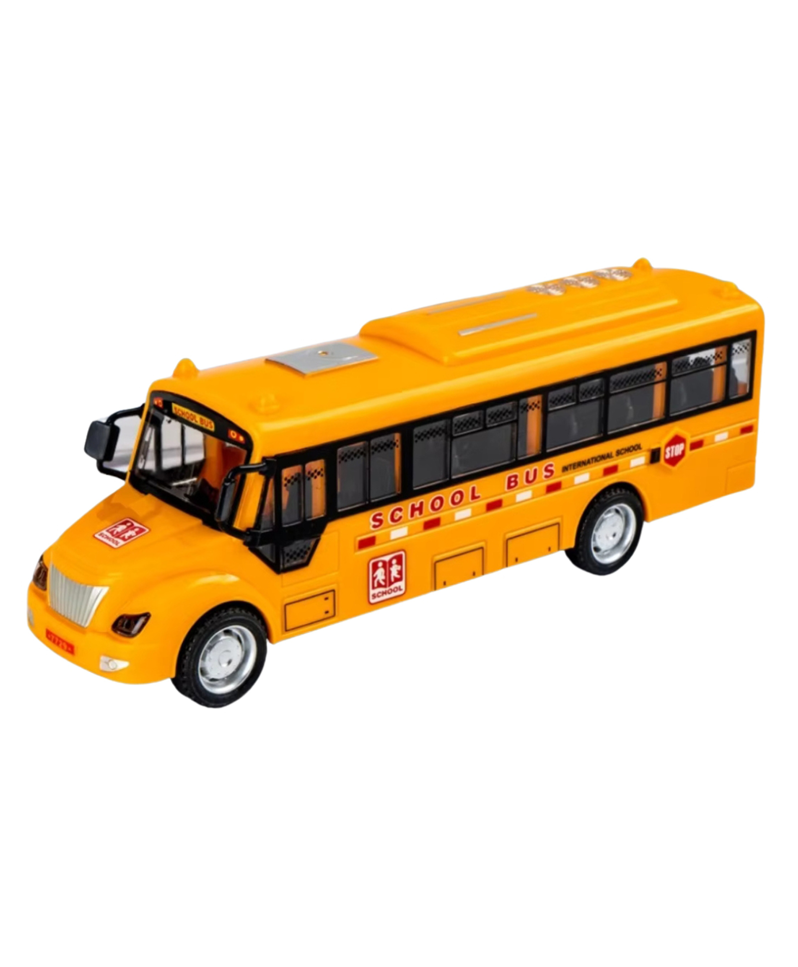 PLUSPOINT Exclusive Collection Of Friction Powered Scale Models of Ship Aircraft Train Bus Transport Vehicles For Kids School Bus- Yellow-image-24