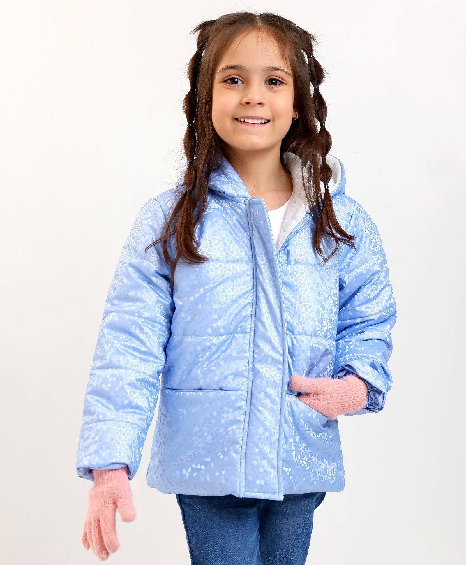 Babyhug Full Sleeves Dots Printed Winter Wear Hooded Jacket - Blue-image-43