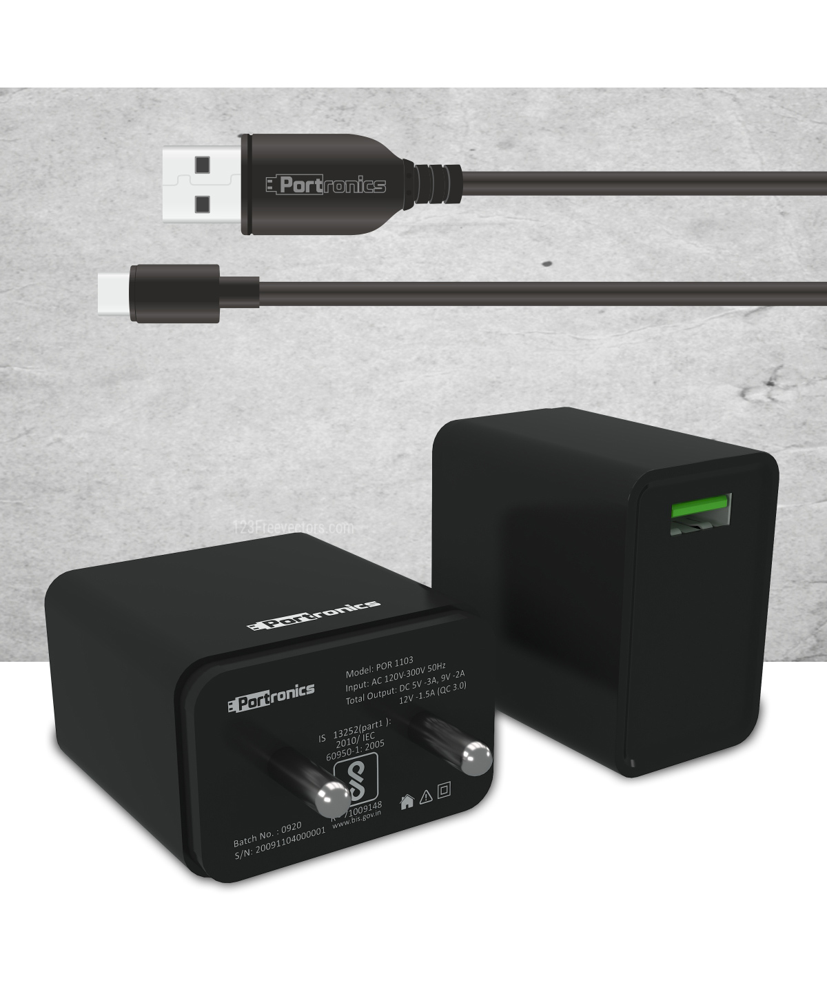 Portronics Adapto One With Type C Cable - Black-picture-12