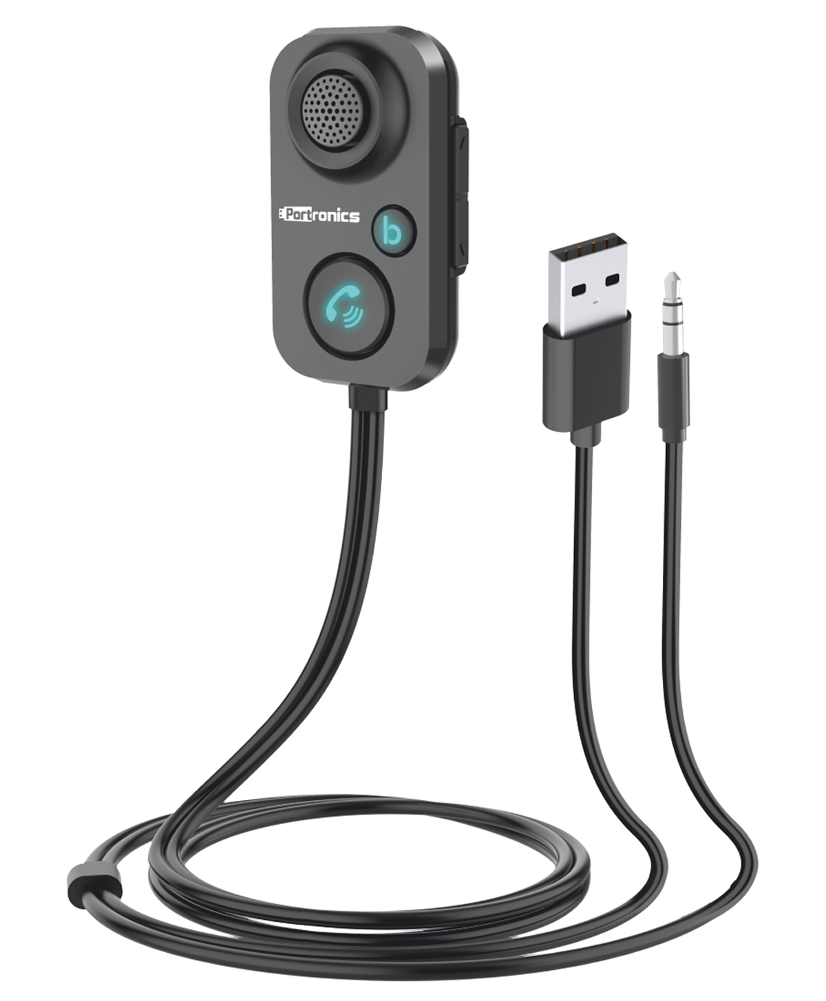 PORTRONICS 1195 Auto 12 BT Audio Receiver & Car Charger Kit - Black-picture-28