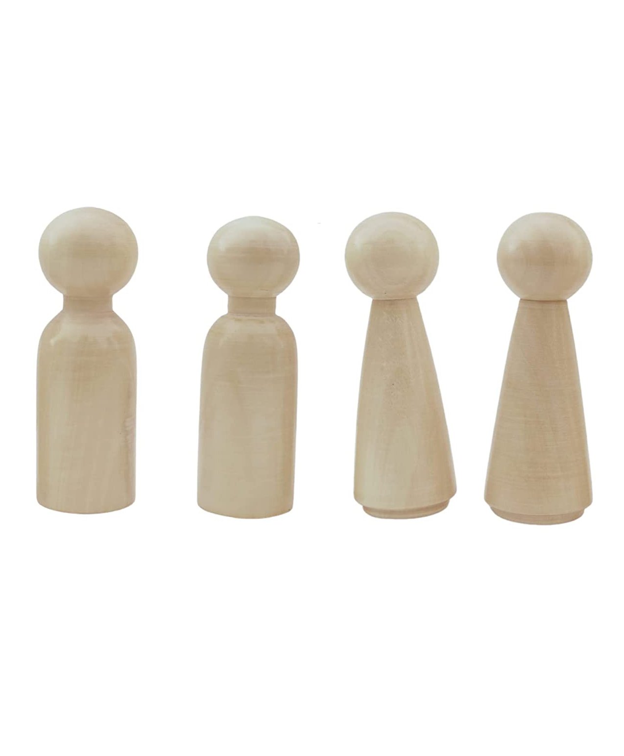 Geltoy Wooden Peg Doll Natural Handcrafted People Bodies Angel Dolls For Diy Craft Pack Of 4 - Brown-picture-26