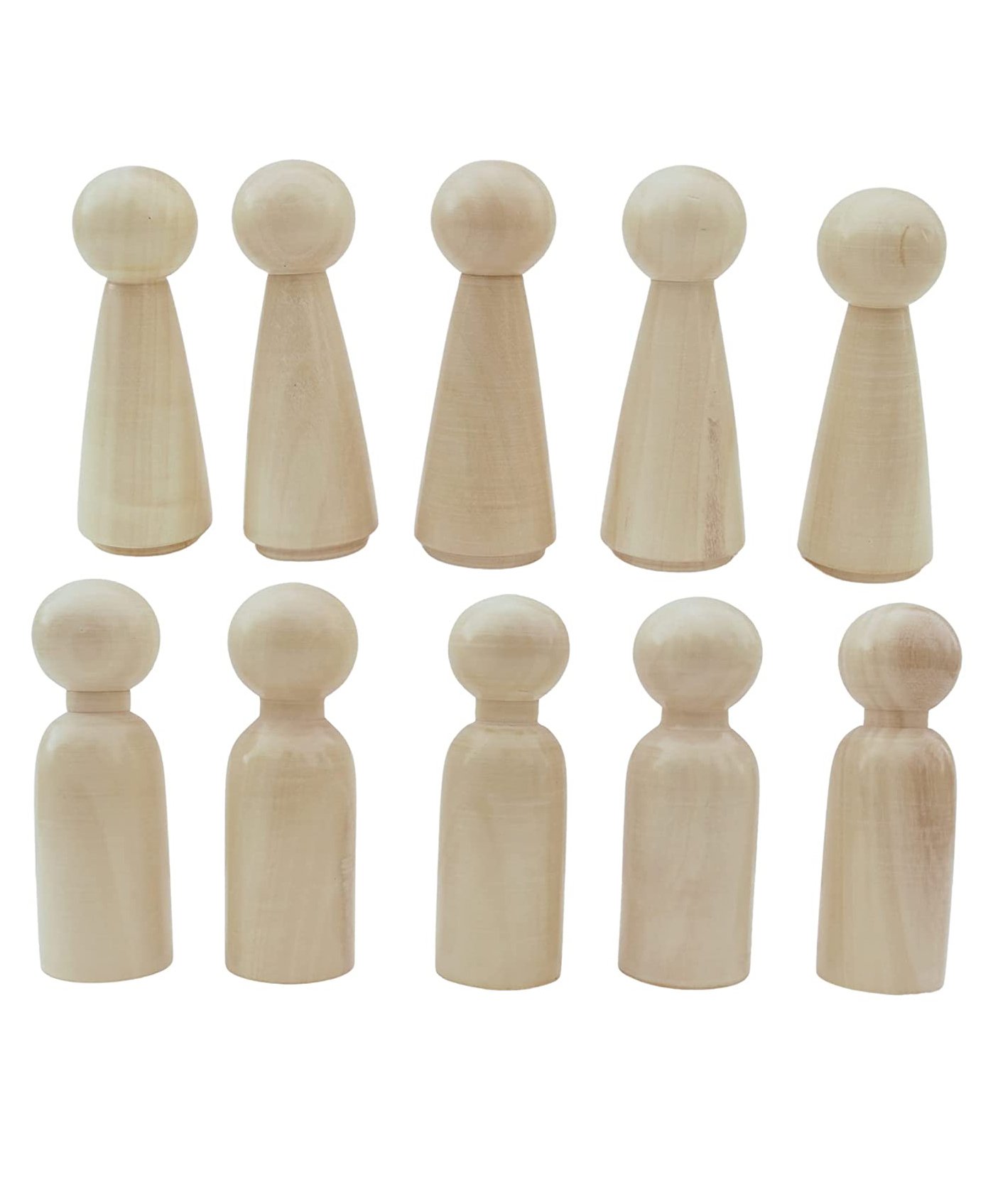 GELTOY Wooden Peg Dolls Natural Handcrafted People Bodies Angel Dolls for DIY Craft & Storage Bag Brown - 10 Pieces-picture-16