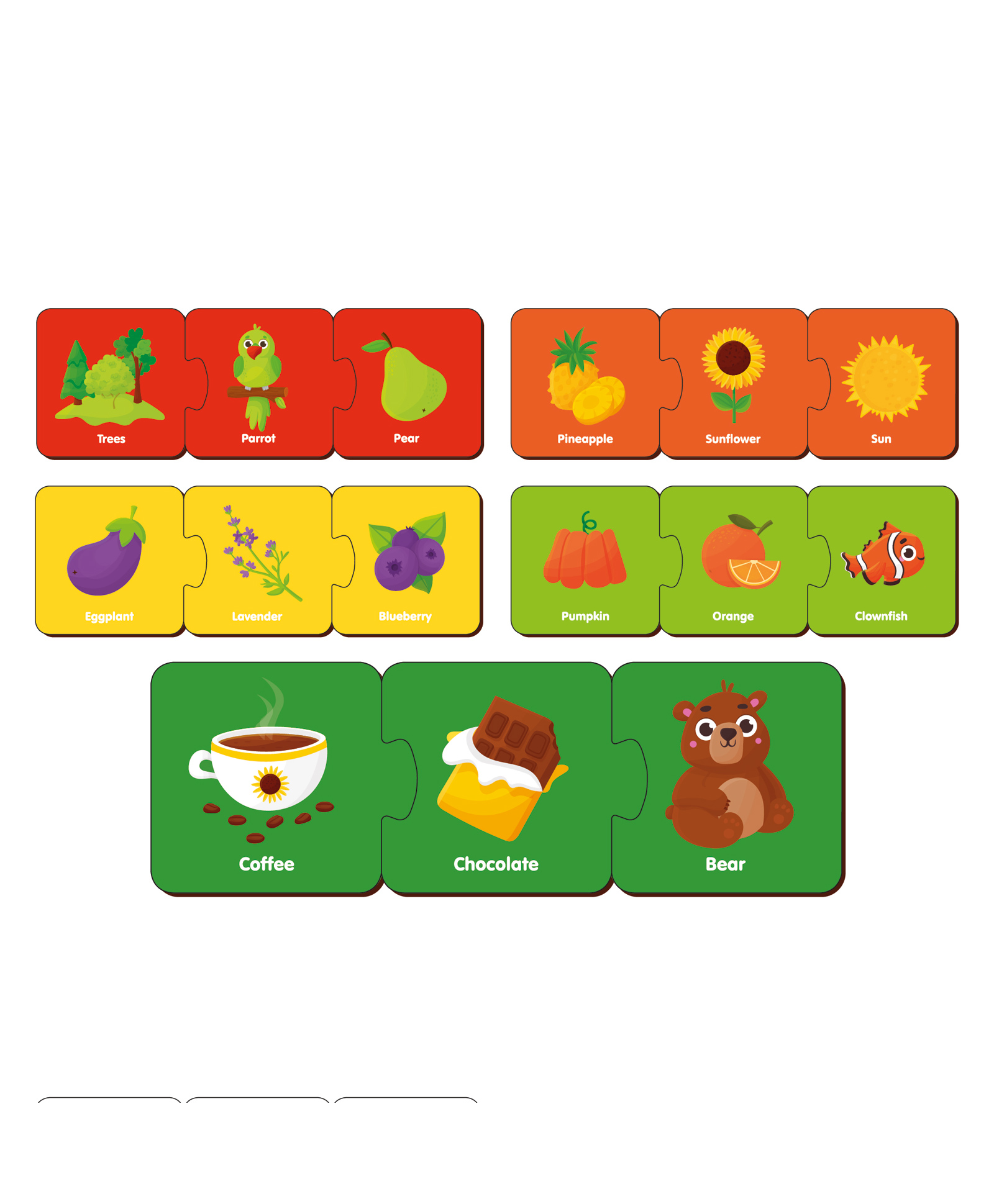 MiniLeaves Mix and Match Colour Matching Wooden Jigsaw Puzzle Series 1 Set of 5  - 3 Pieces each-image-13