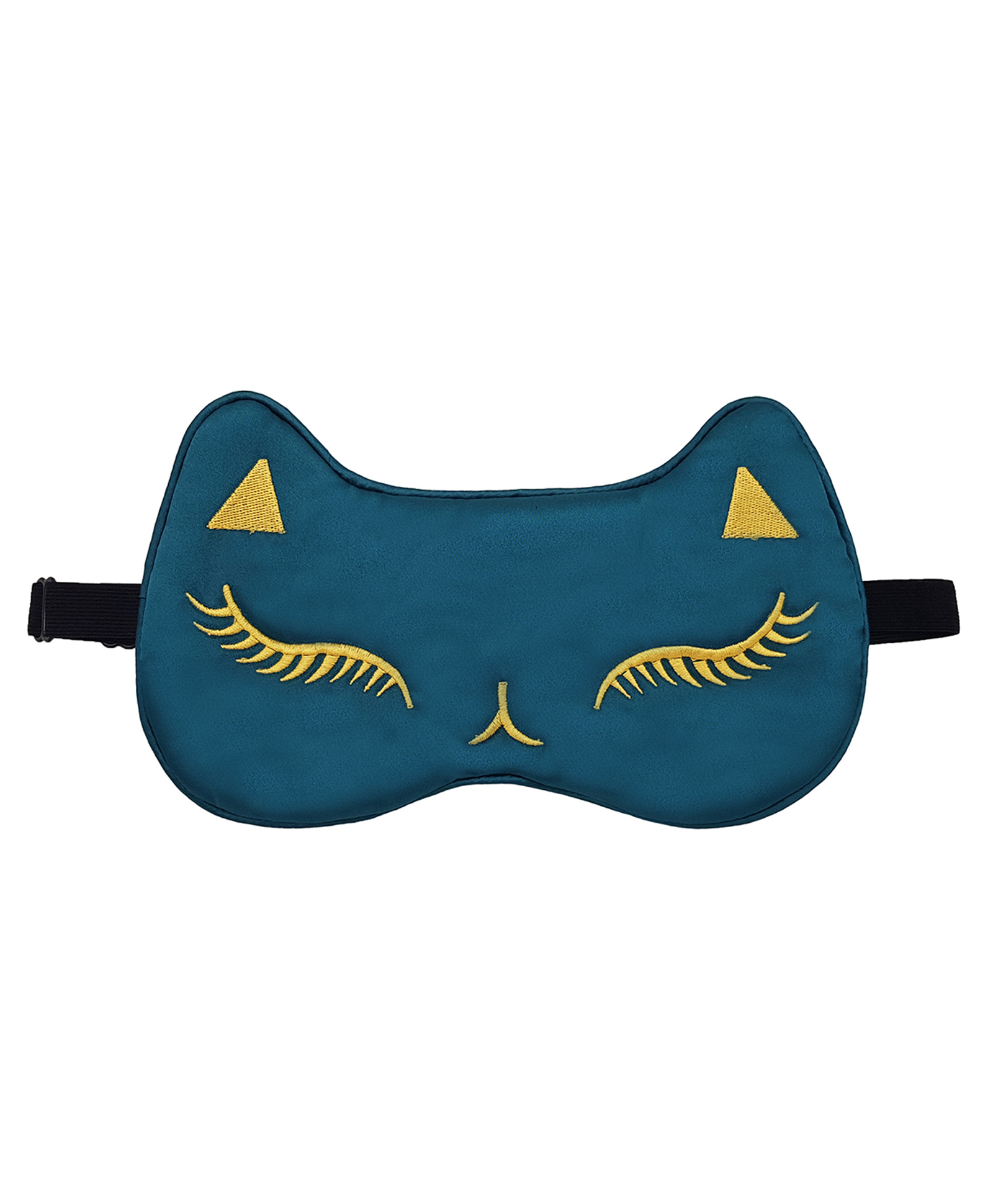 Jenna Silk Feline Face Sleeping Eye Mask - Dark Green-image-23