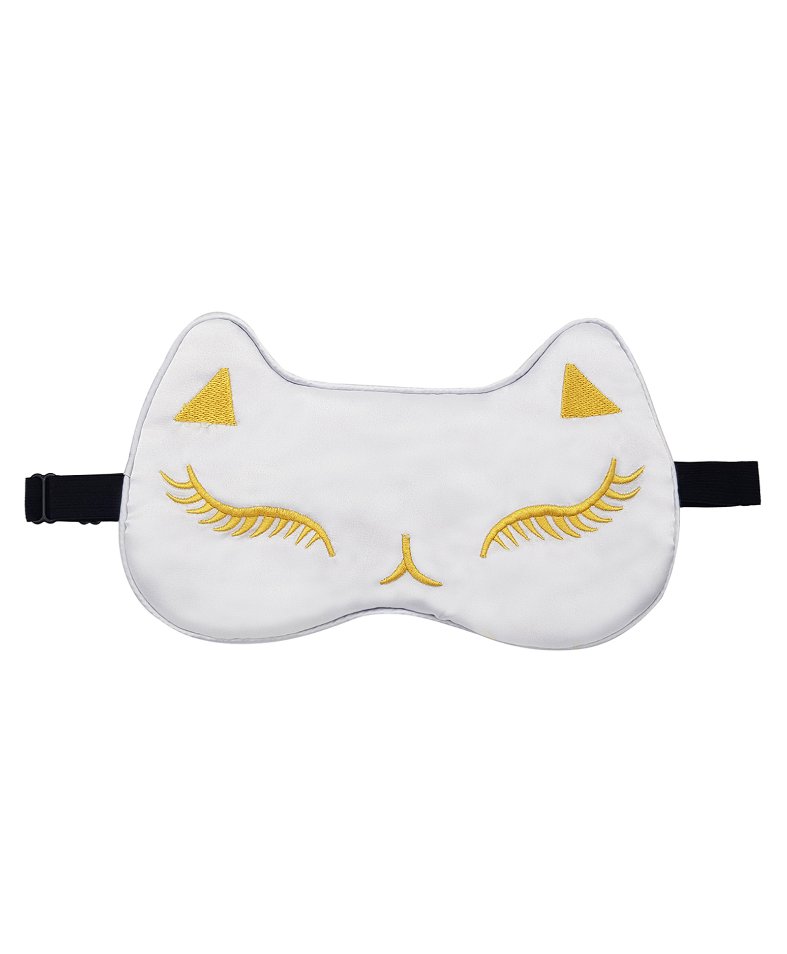 Jenna Silk Feline Face Sleeping Eye Mask - White-picture-15