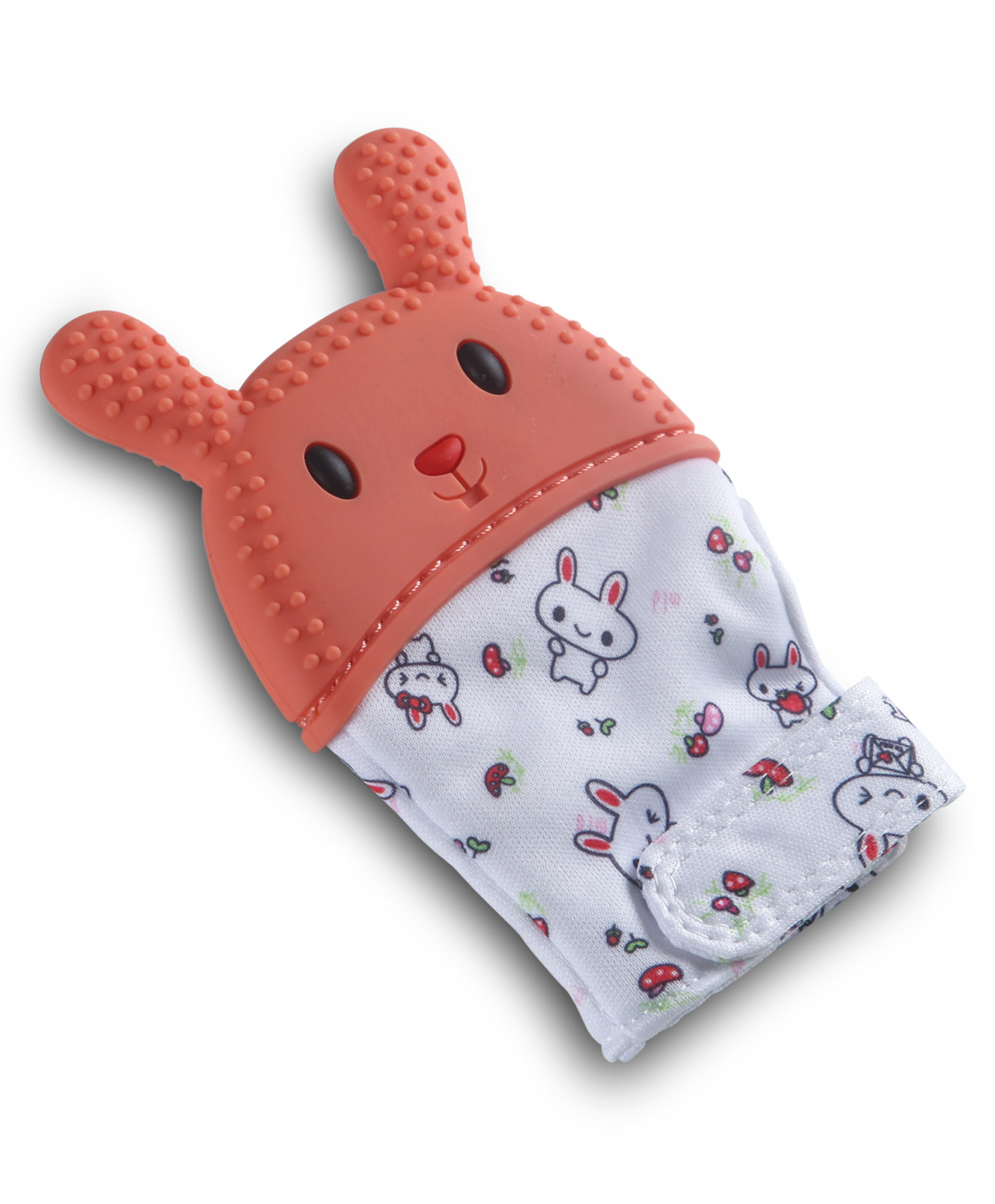 Baby Moo Teething Mitten Silicone Self Soothing Glove Rabbit - Orange-picture-13