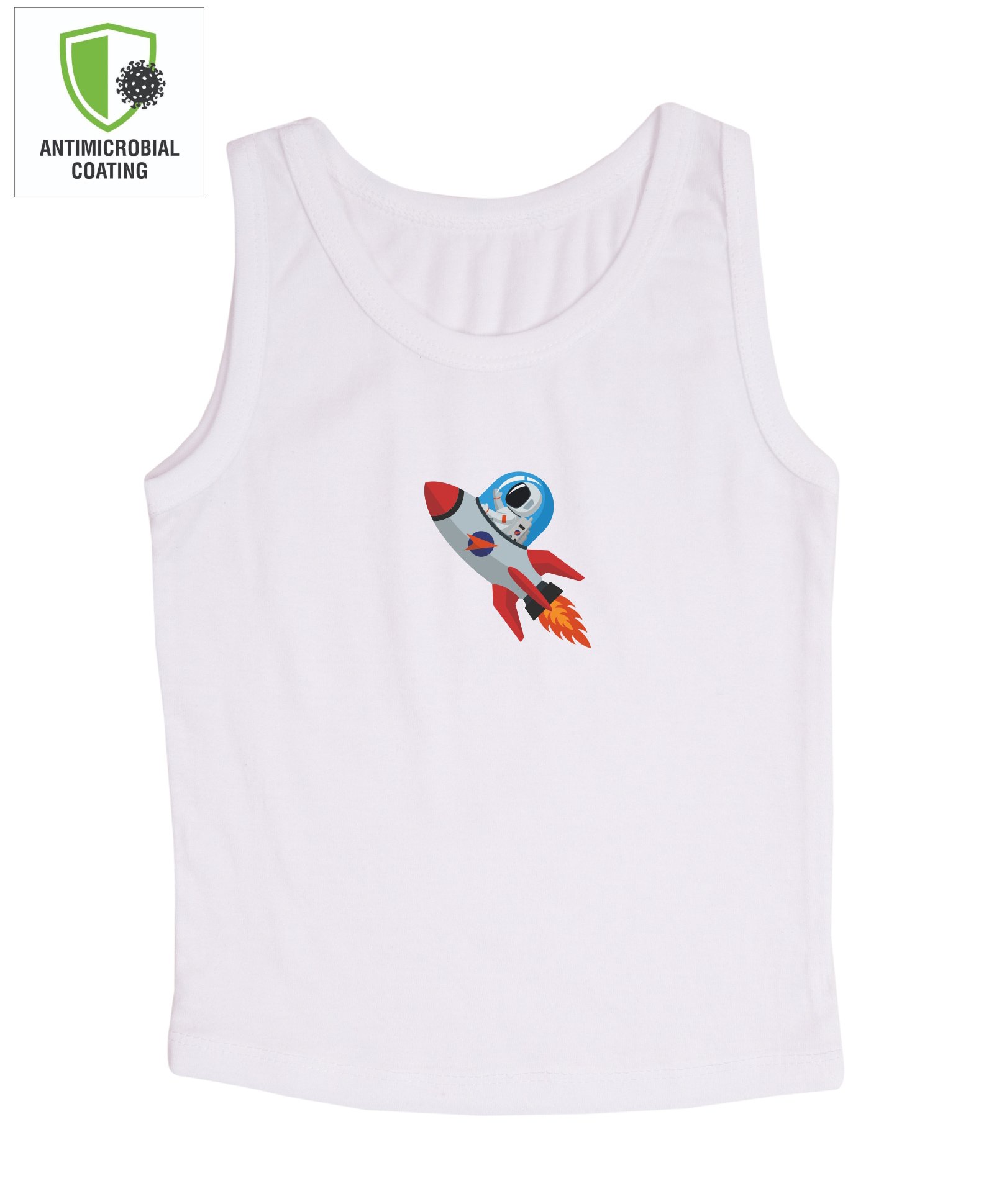 COCOON ORGANICS Sleeveless Rocket Print Vest - White-picture-26