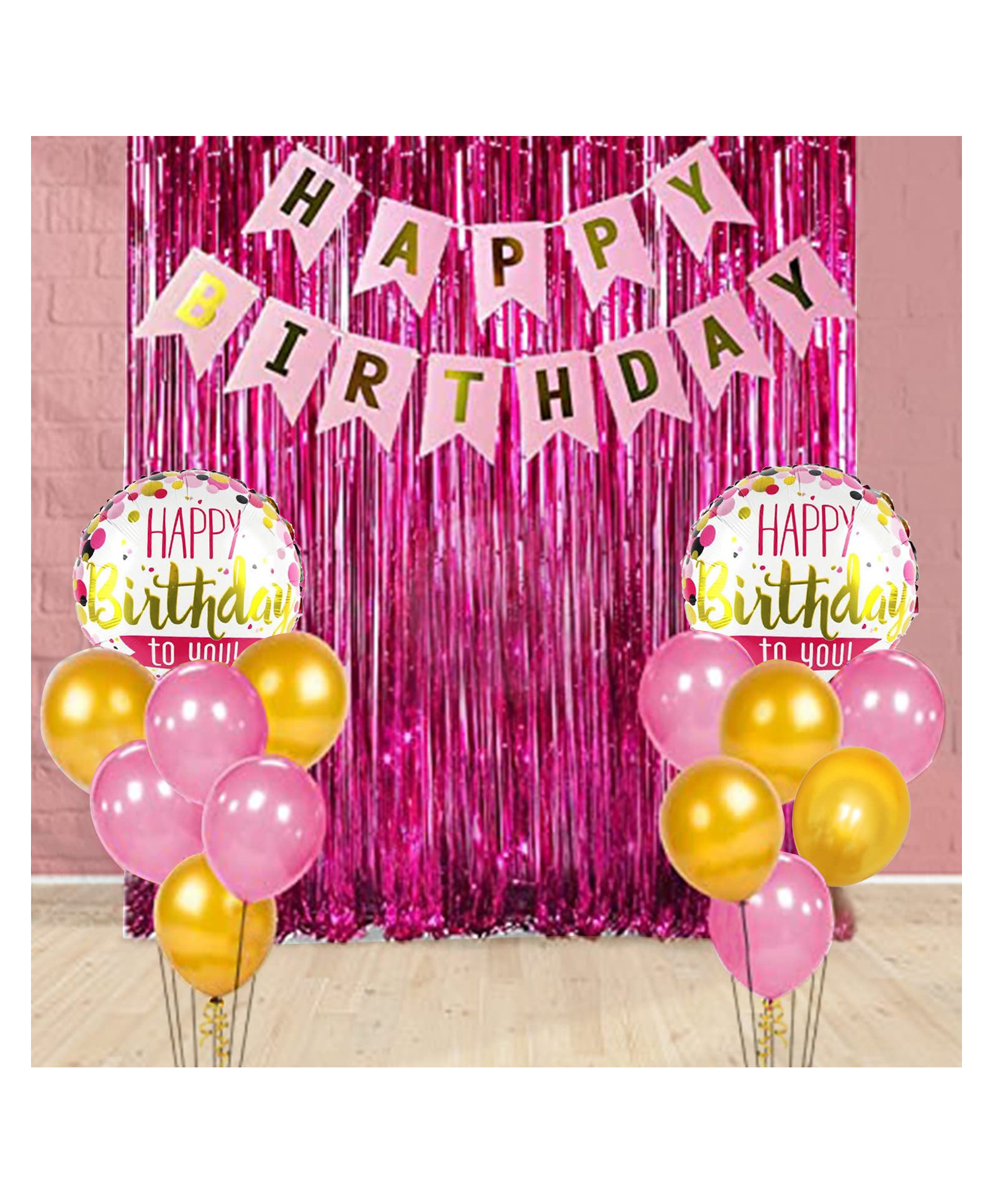 AMFIN Themed Birthday Decoration Kit Golden - Pack of 11-image-41