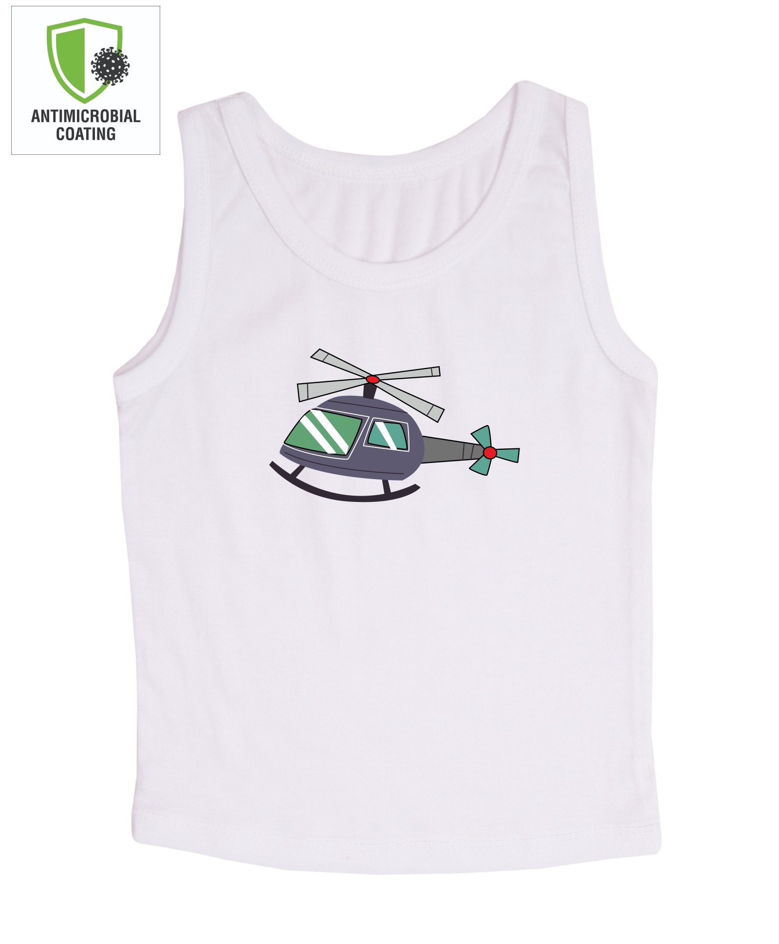 COCOON ORGANICS Sleeveless Helicopter Printed Vest - White-image-1