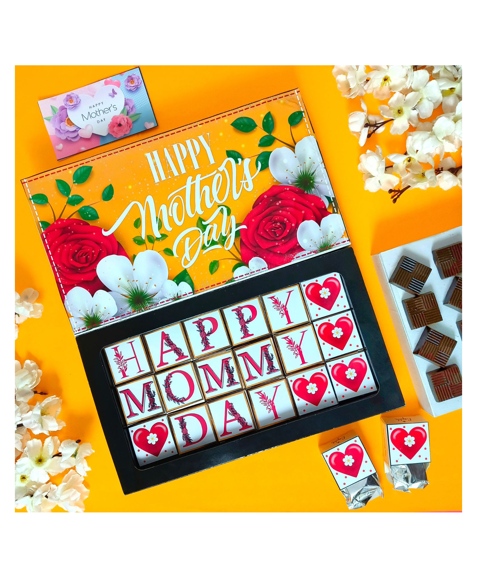 Expelite Mother's Day Roses Chocolates and Greetings Gift Box Assorted Flavours - Pack of 18-picture-18