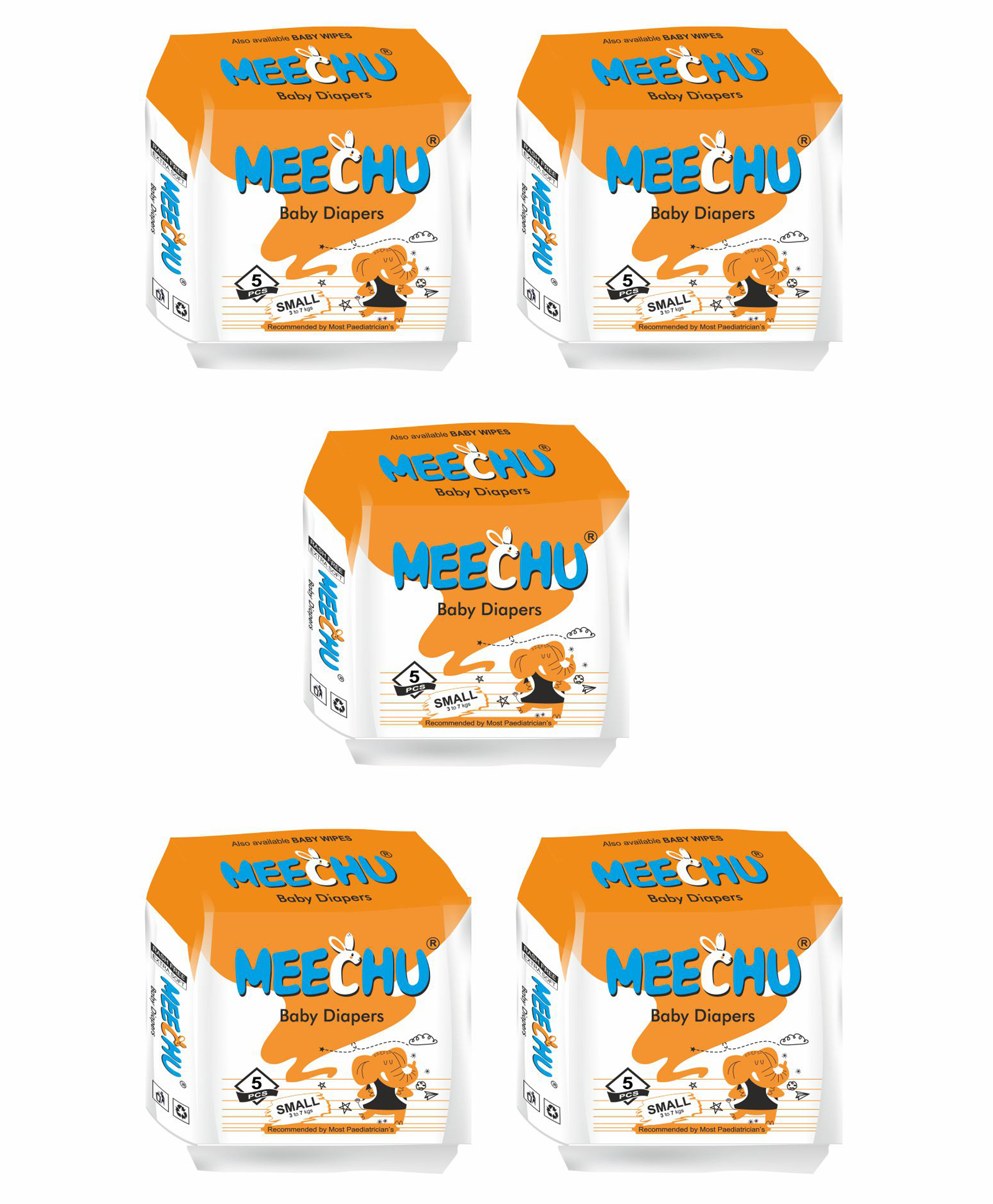 Meechu Taped Style Diapers Small - 25 Pieces-image-8