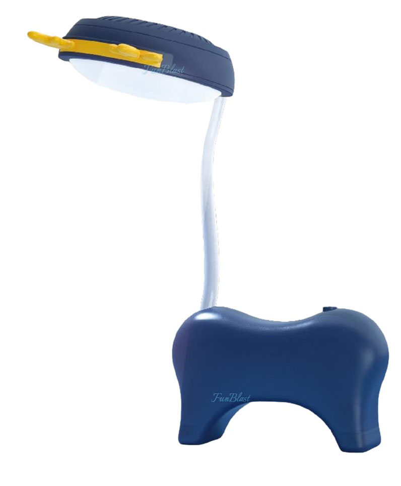 FunBlast Table Lamp Rechargeable Desk Lamp 360 Degree Rotation Goose Neck Lamp with Mirror - Blue-image-5