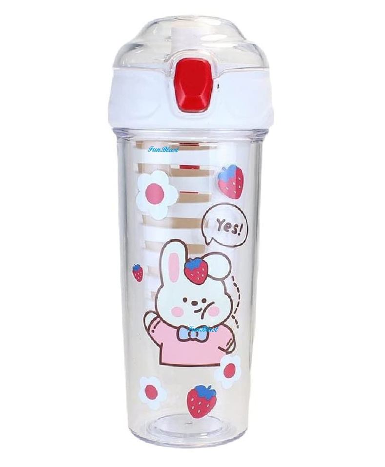 FunBlast Spill Proof BPA Free Anti-Leak Kids Cartoon Water Bottle White - 520 ml-image-38