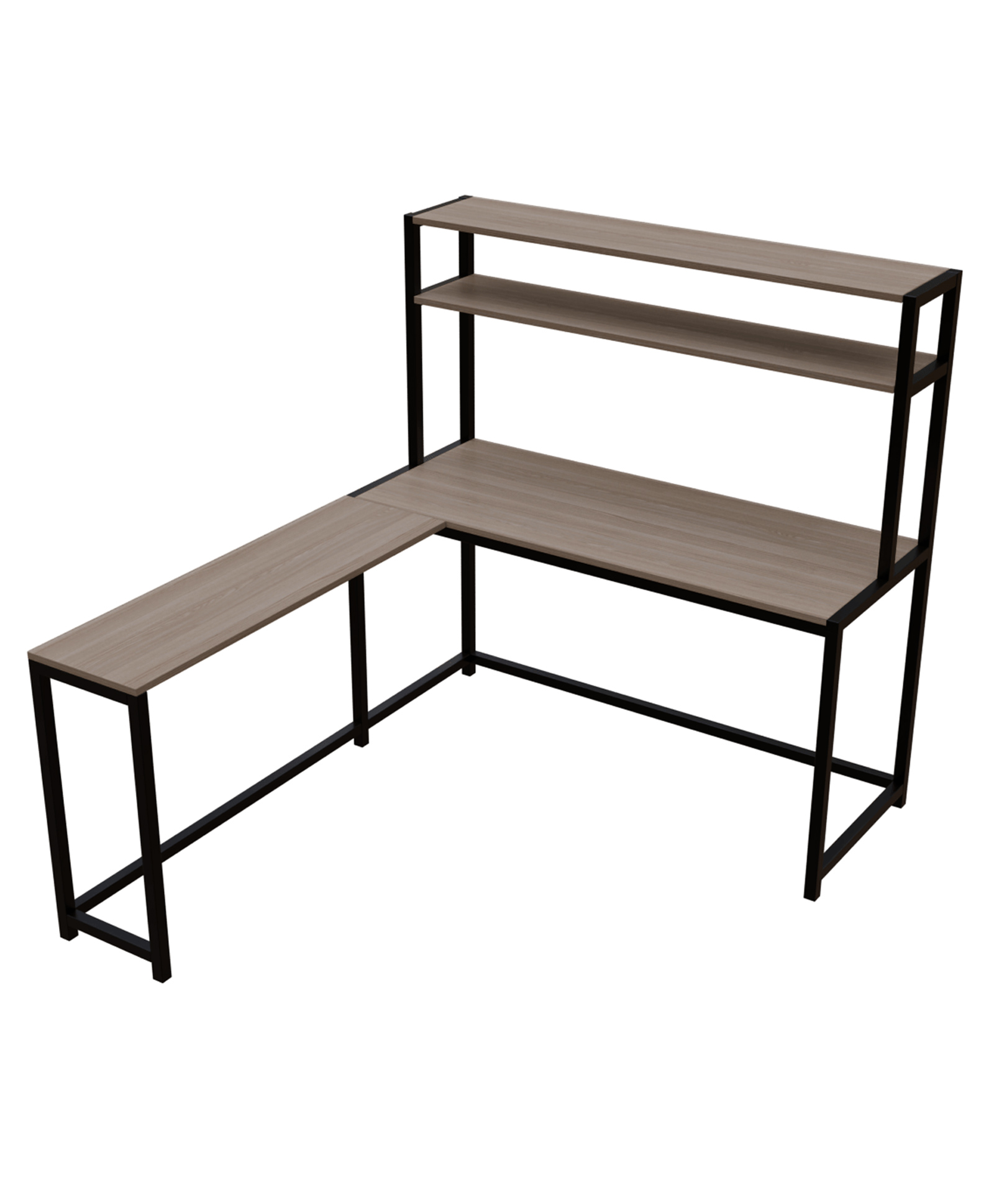 Riyan Luxiwood Hutch Corner Desk - Teak Brown-image-49