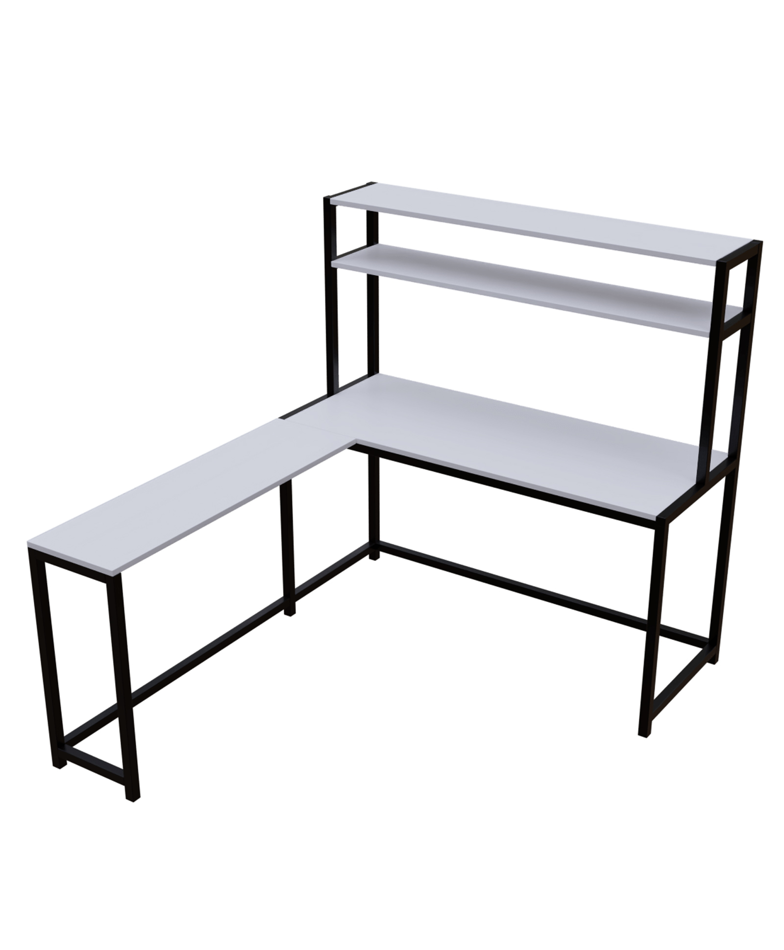 Riyan Luxiwood Hutch Corner Desk - White-image-42