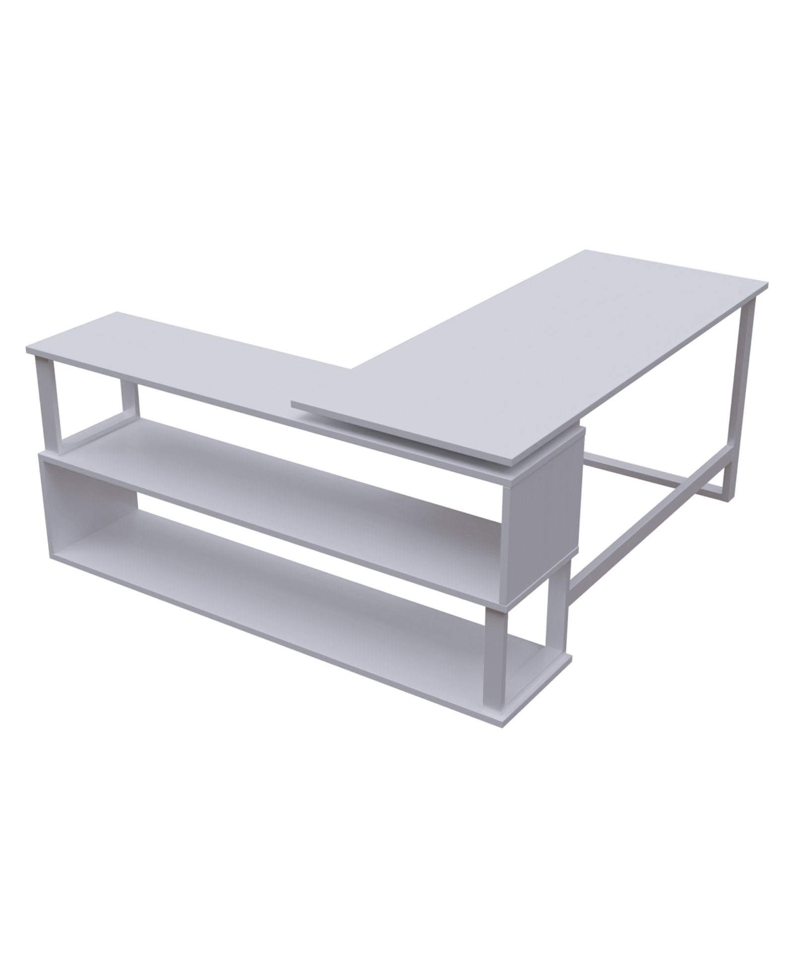 Riyan Luxiwood L Shape Executive Desk - White-image-45