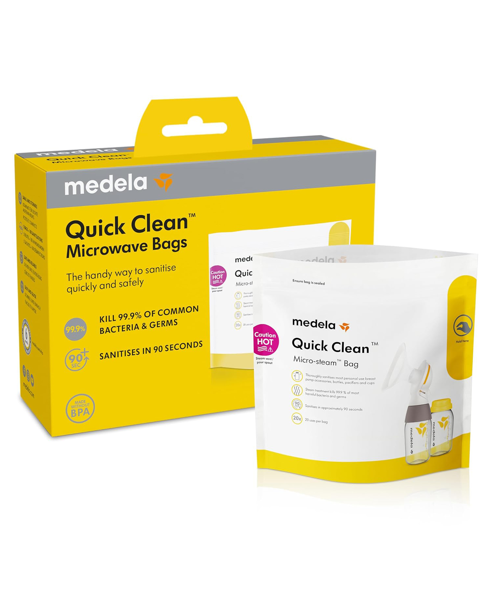 Medela Quick Clean Microwave Bags Pack of 5 - Multicolour