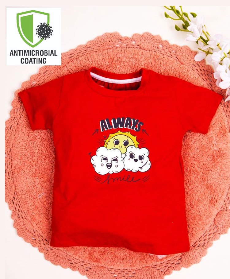 COCOON ORGANICS Half Sleeves Always Smile Print Tee - Red-picture-19