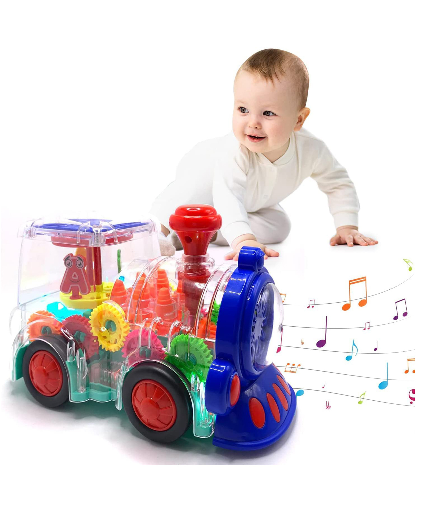 UNIQUEBUYIN Electric Gear Train Toy With Light & Sound Effect - Multicolour-picture-23