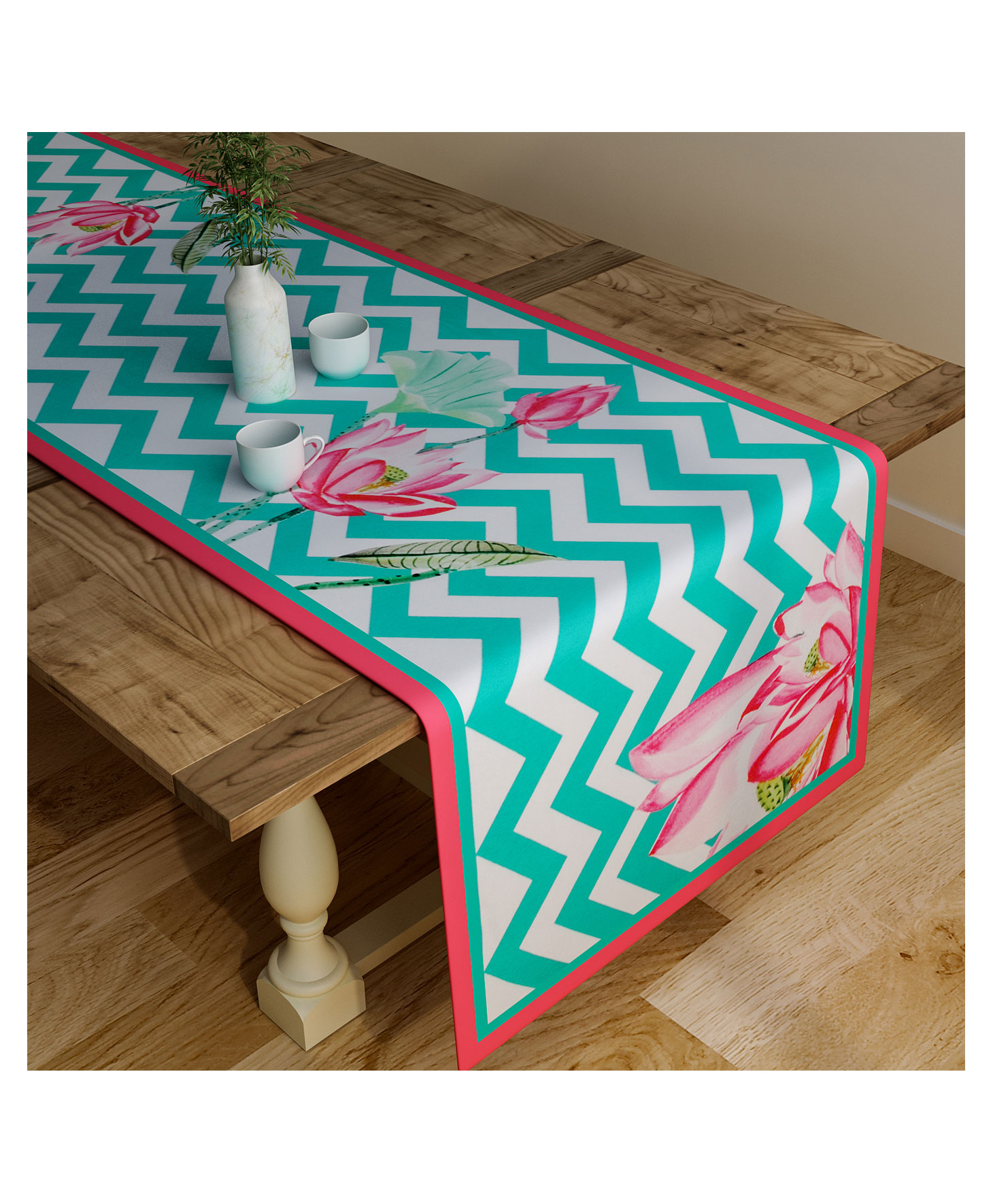 SEJ by Nisha Gupta Geometric Blue Table Runner - Blue-image-48