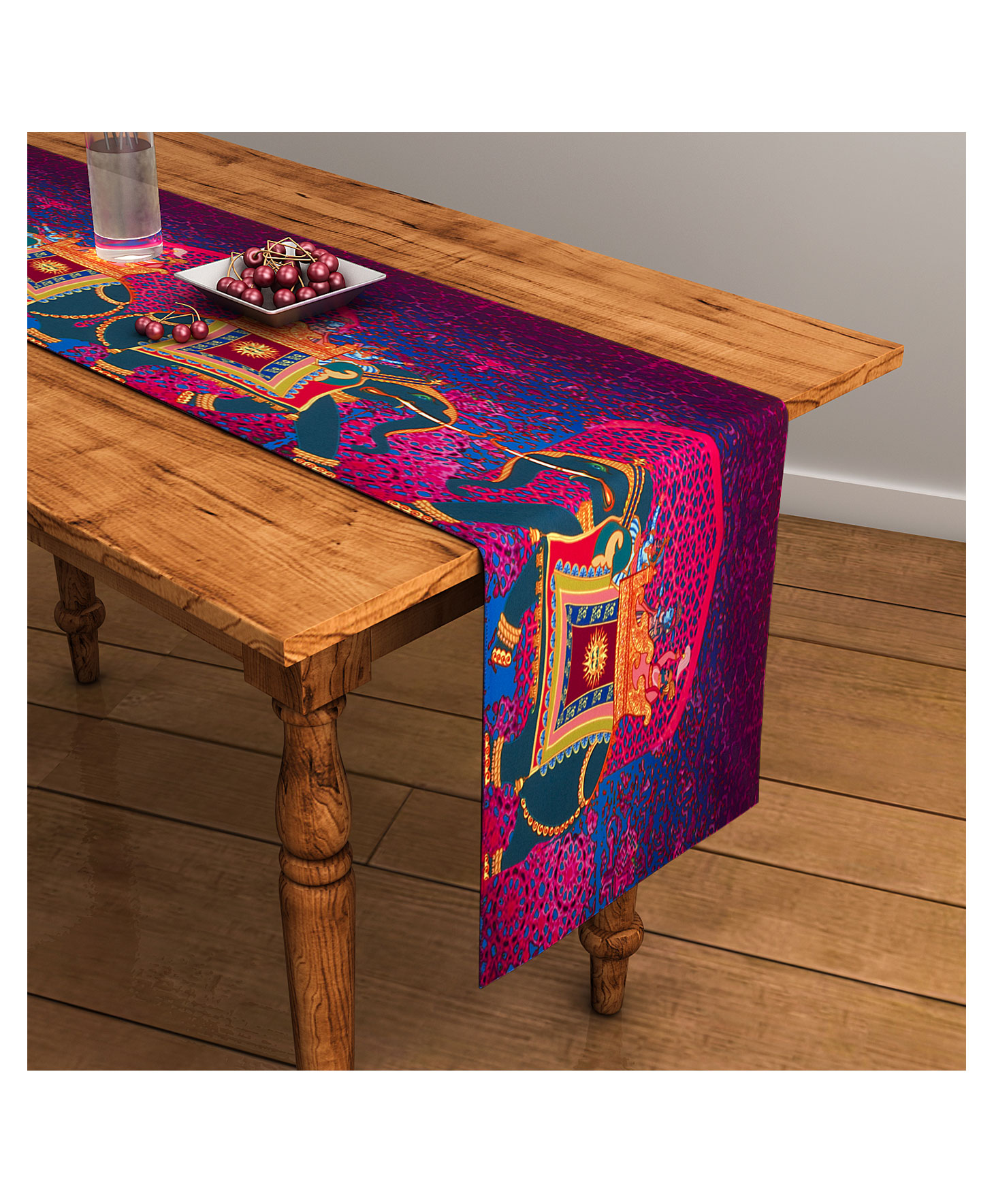 SEJ by Nisha Gupta Abstract Purple Table Runner - Purple-picture-17