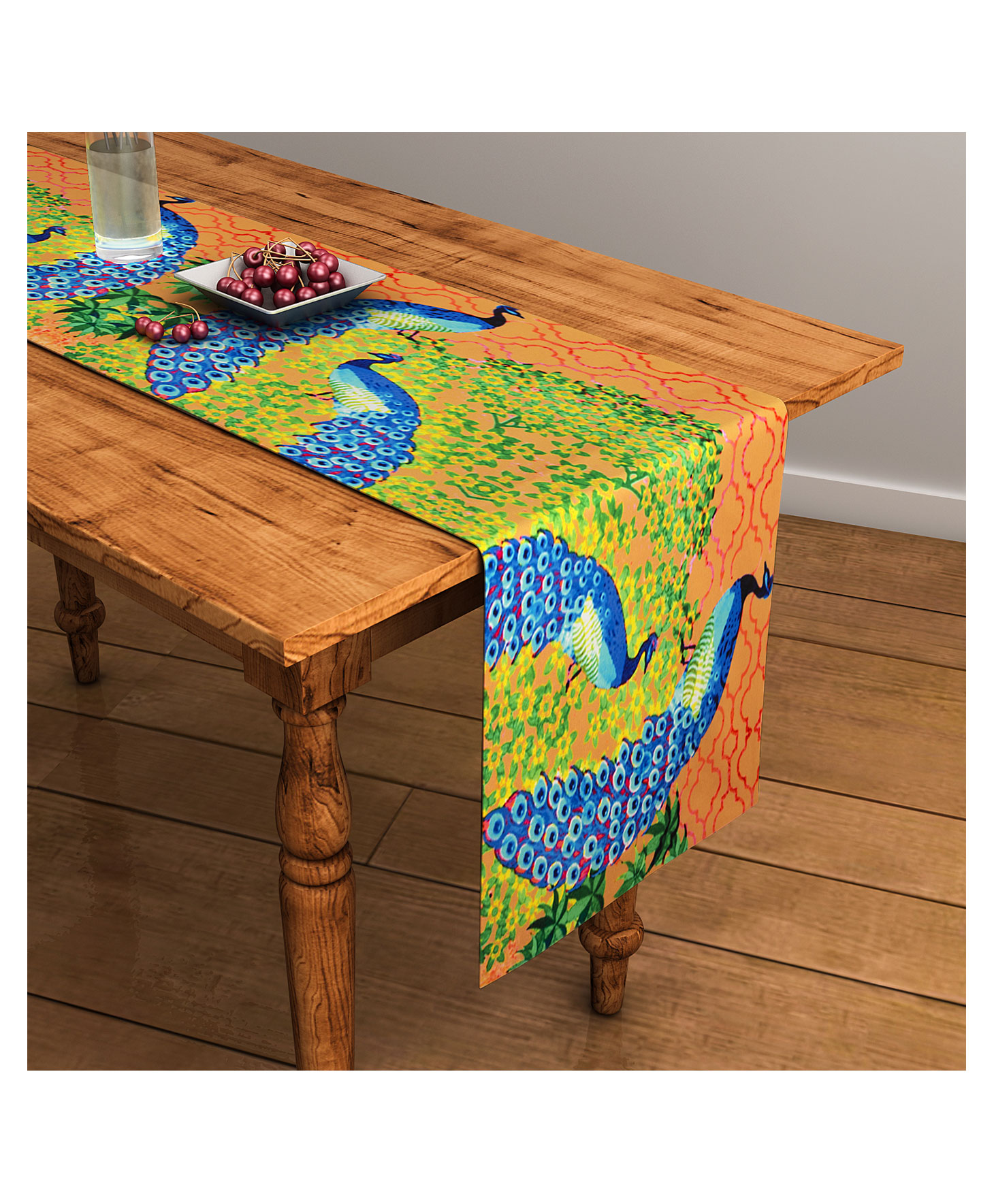 SEJ by Nisha Gupta Abstract Brown Table Runner - Brown-picture-24
