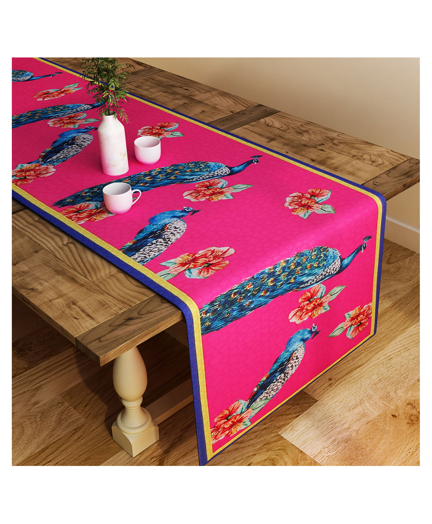 SEJ by Nisha Gupta Abstract Pink Table Runner - Pink-picture-11
