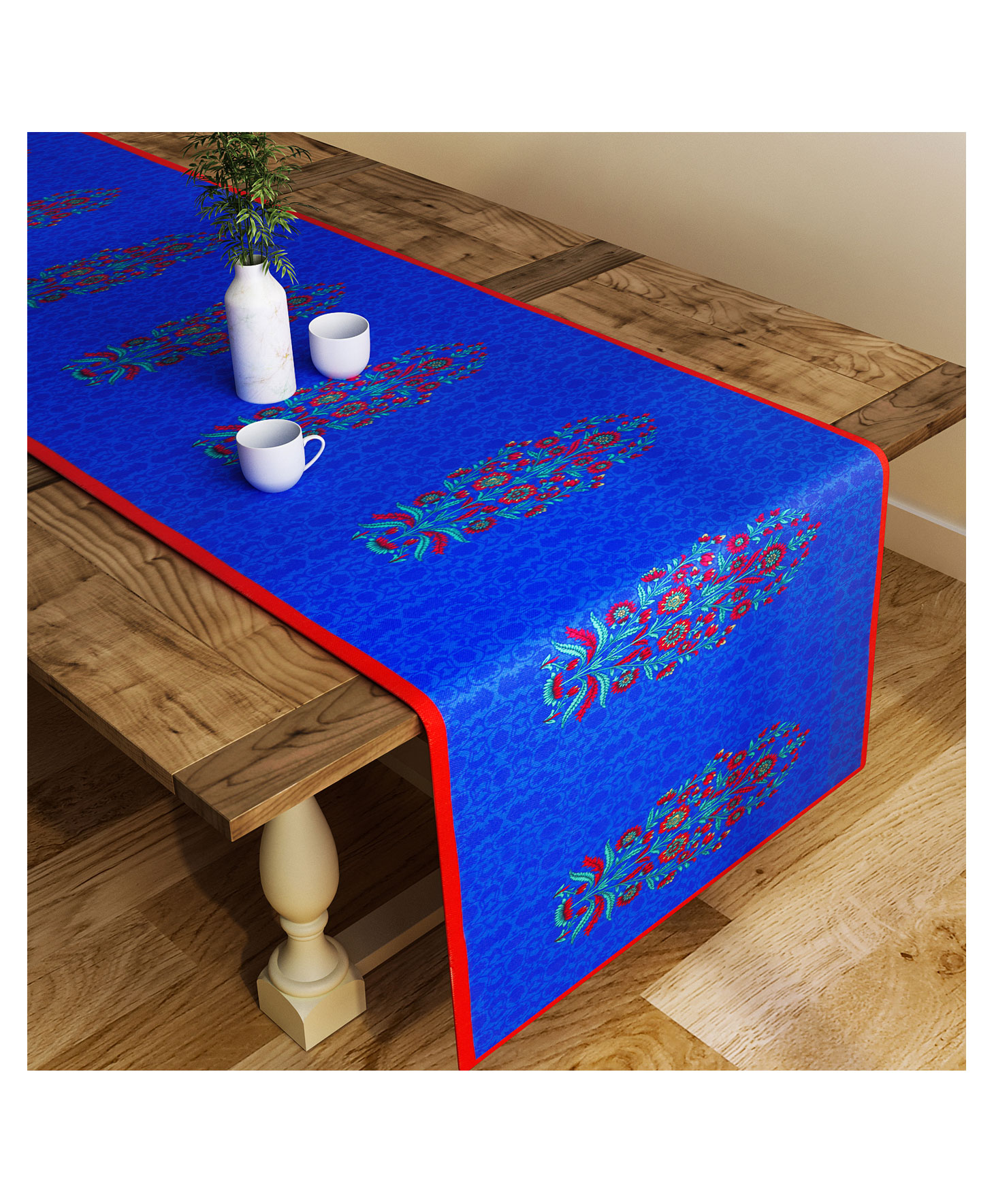 SEJ by Nisha Gupta Abstract Blue Table Runner - Blue-picture-16