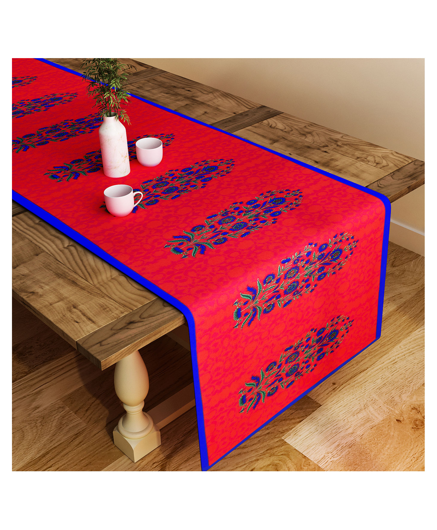 SEJ by Nisha Gupta Abstract Red Large size Table Runner - Red-picture-22