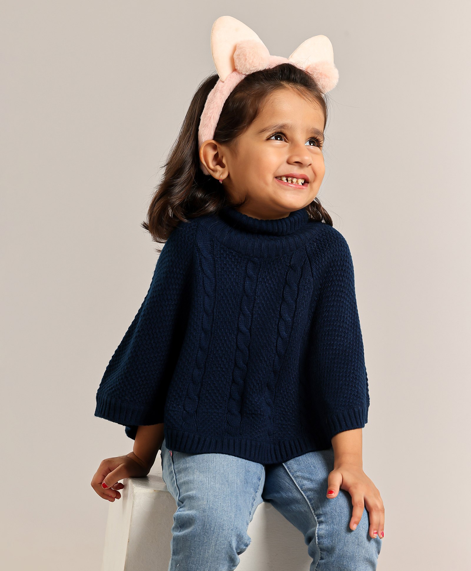 Babyhug Full Sleeves Sweater Solid Colour - Navy Blue-picture-18