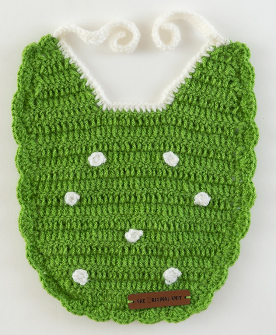 The Original Knit Snow Flake Design Bib - Green-picture-37