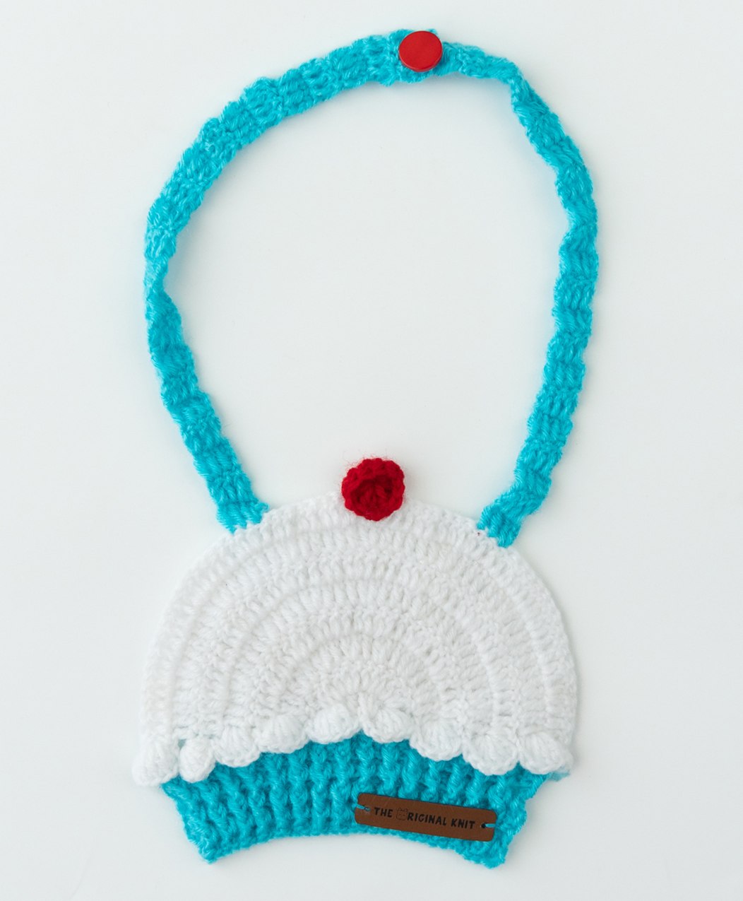 The Original Knit Ice Cream Design Bib - White & Blue-picture-38