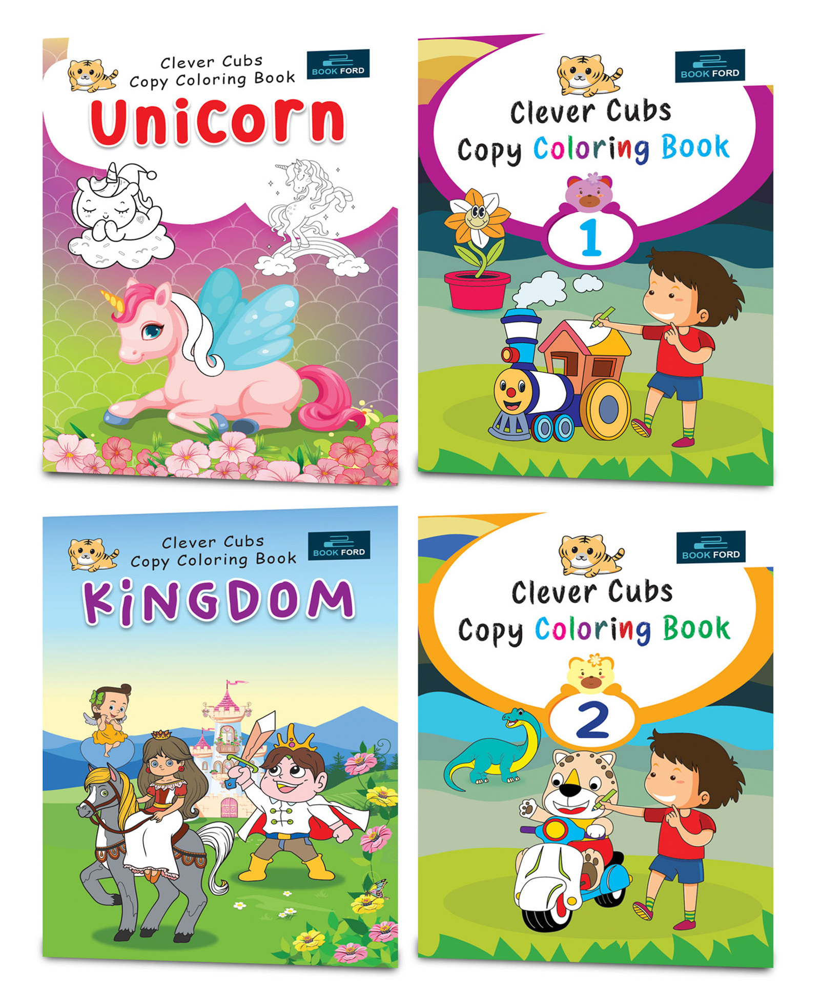Hanger Unicorn Copy Colouring Books Pack of 20 4 Titles - English-image-10