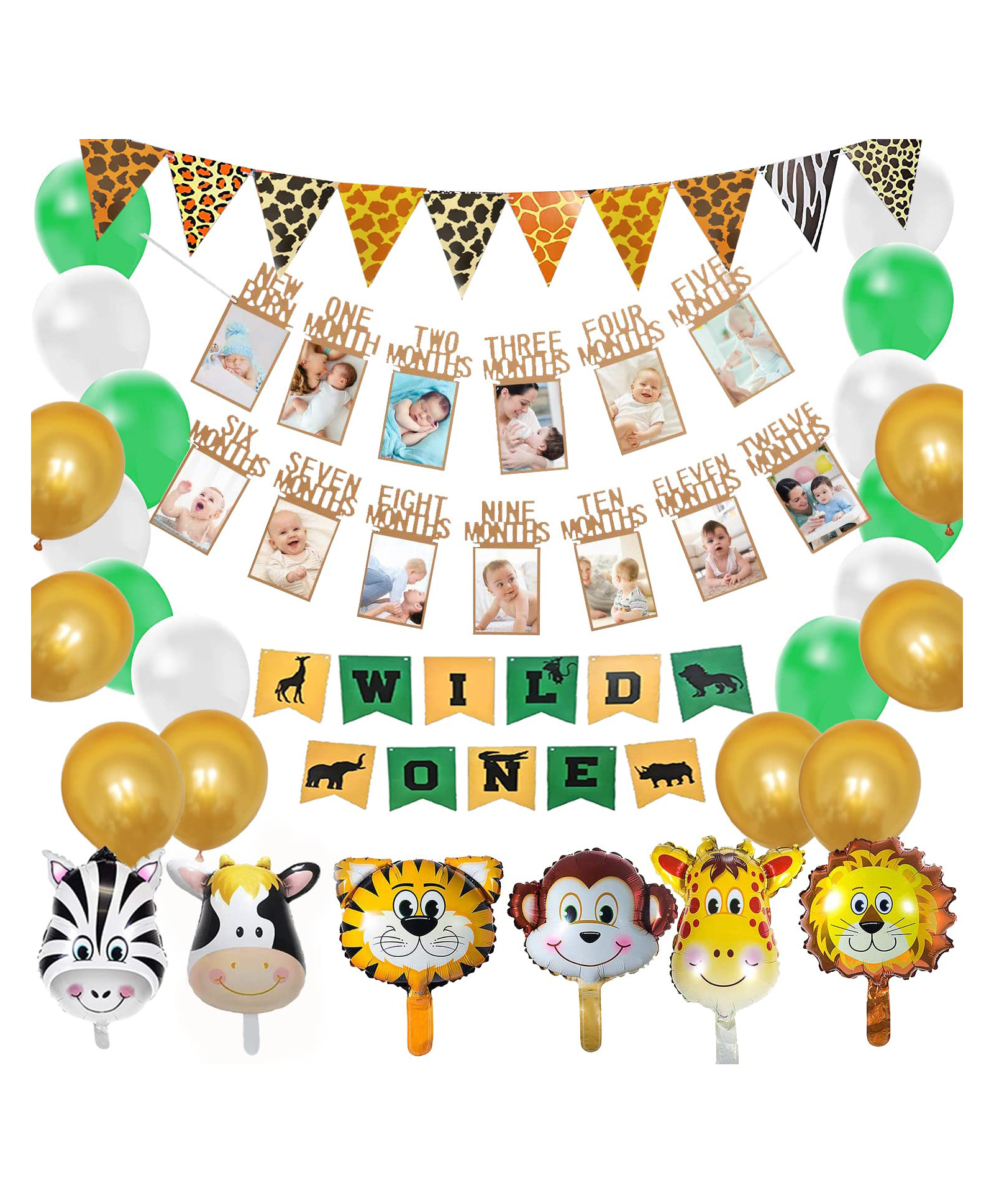 AMFIN (Pack of 38) Animal Theme Birthday Party Decorations / Jungle Theme  Balloons / Wild One Animal Decoration / Animal Cutout Foil Balloon Online  in India, Buy at Best Price from  - 11243414