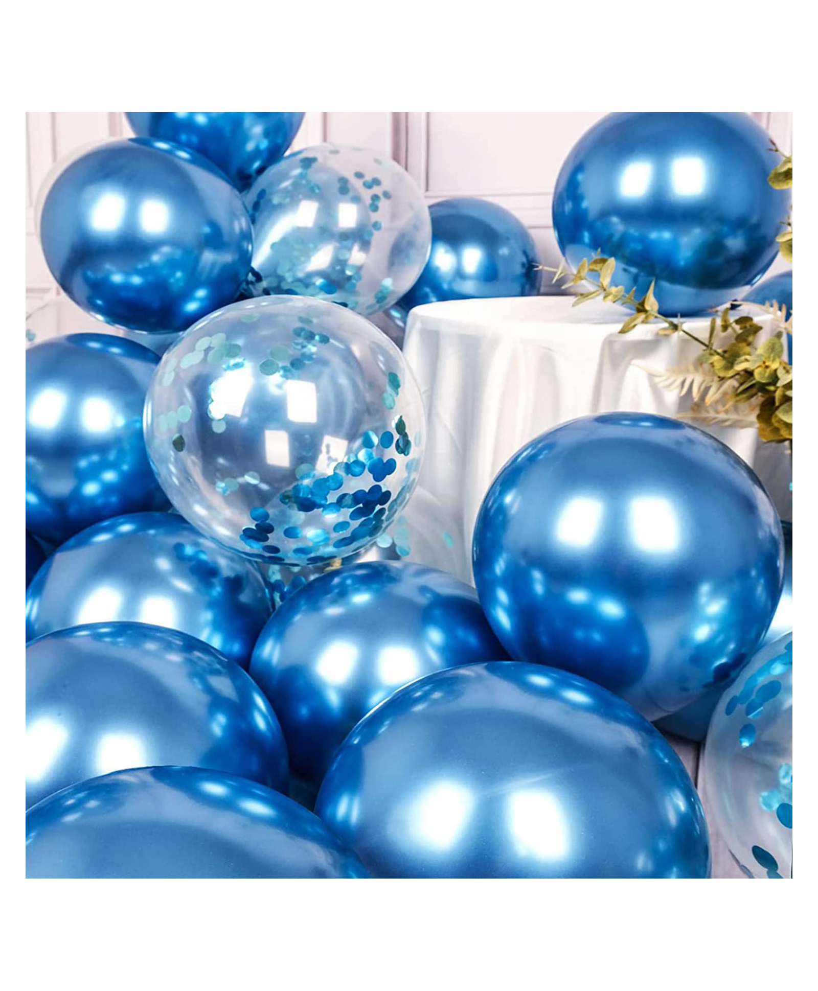 AMFIN Confetti Balloons for Birthday Blue Birthday Decoration Theme Balloons - Pack of 20-image-34