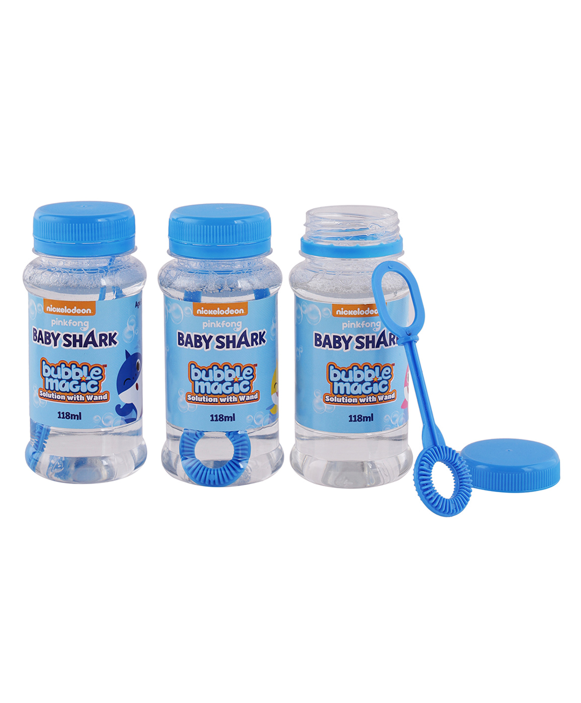 Bubble Magic Baby Shark Pack of 3 Solution With Wand - 118 ml Each-picture-20