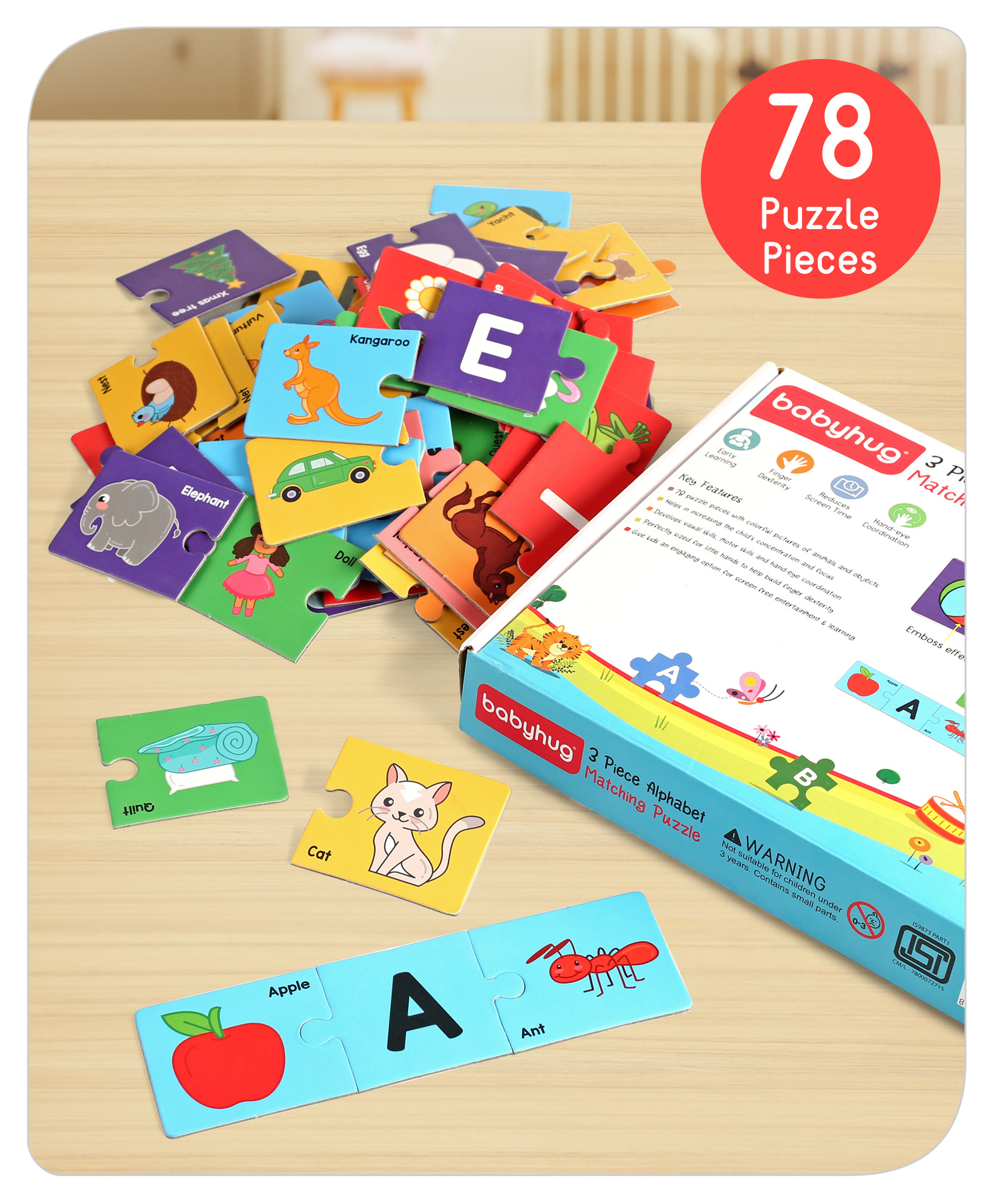 Babyhug 3 Piece Alphabet Matching Puzzle - 78 Pieces-image-14