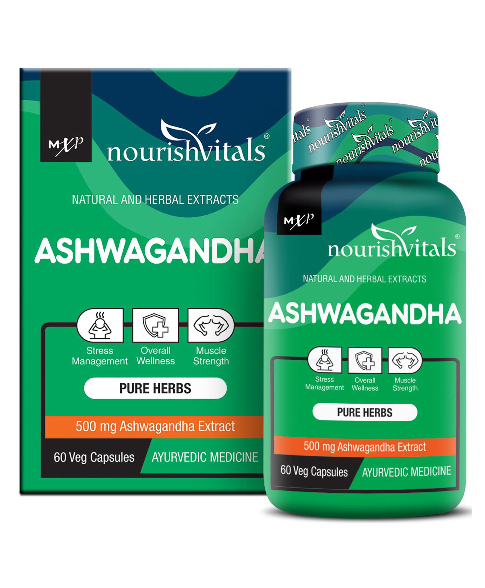 NourishVitals Ashwagandha Pure Herbs 500 mg Ashwagandha Extract - 60 Capsules-image-3