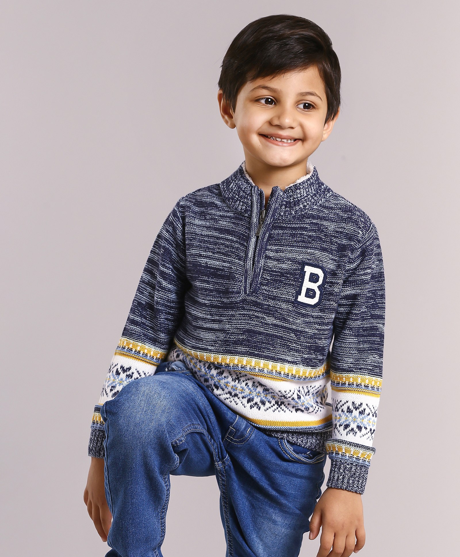 Babyhug Full Sleeves Stripes Pullover - Navy-image-39