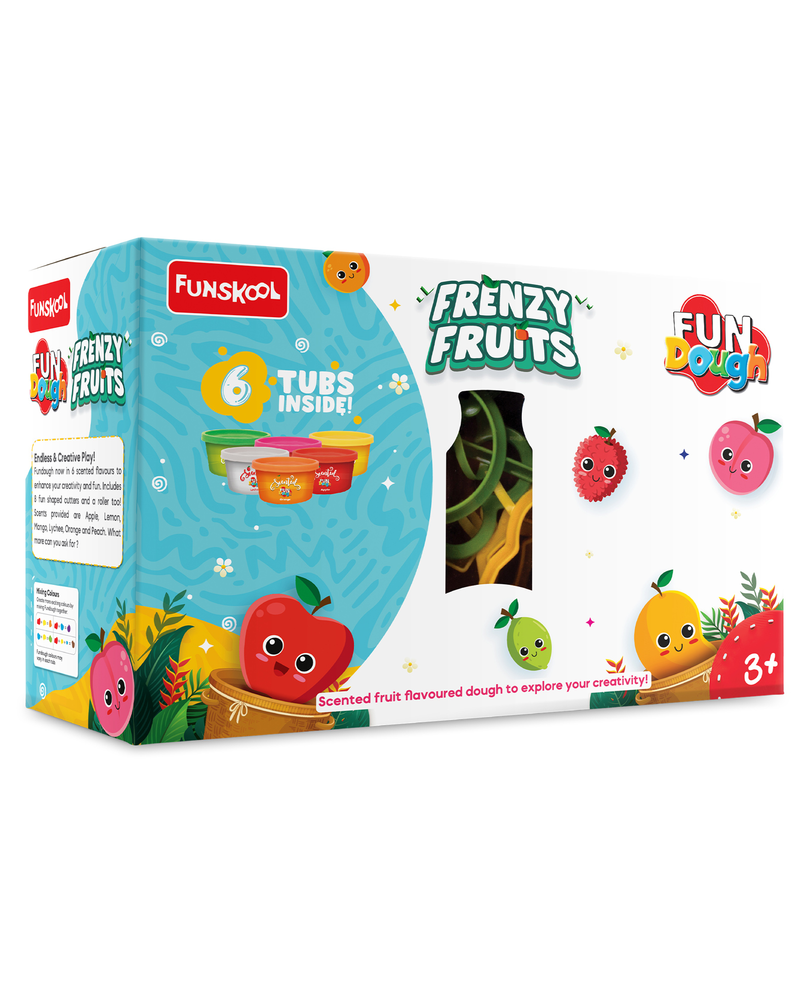 fun dough FunDough Frenzy Fruits Scented Dough Kit with 6 Tubs and Cutters Multicolor - 75 gm Each-picture-17