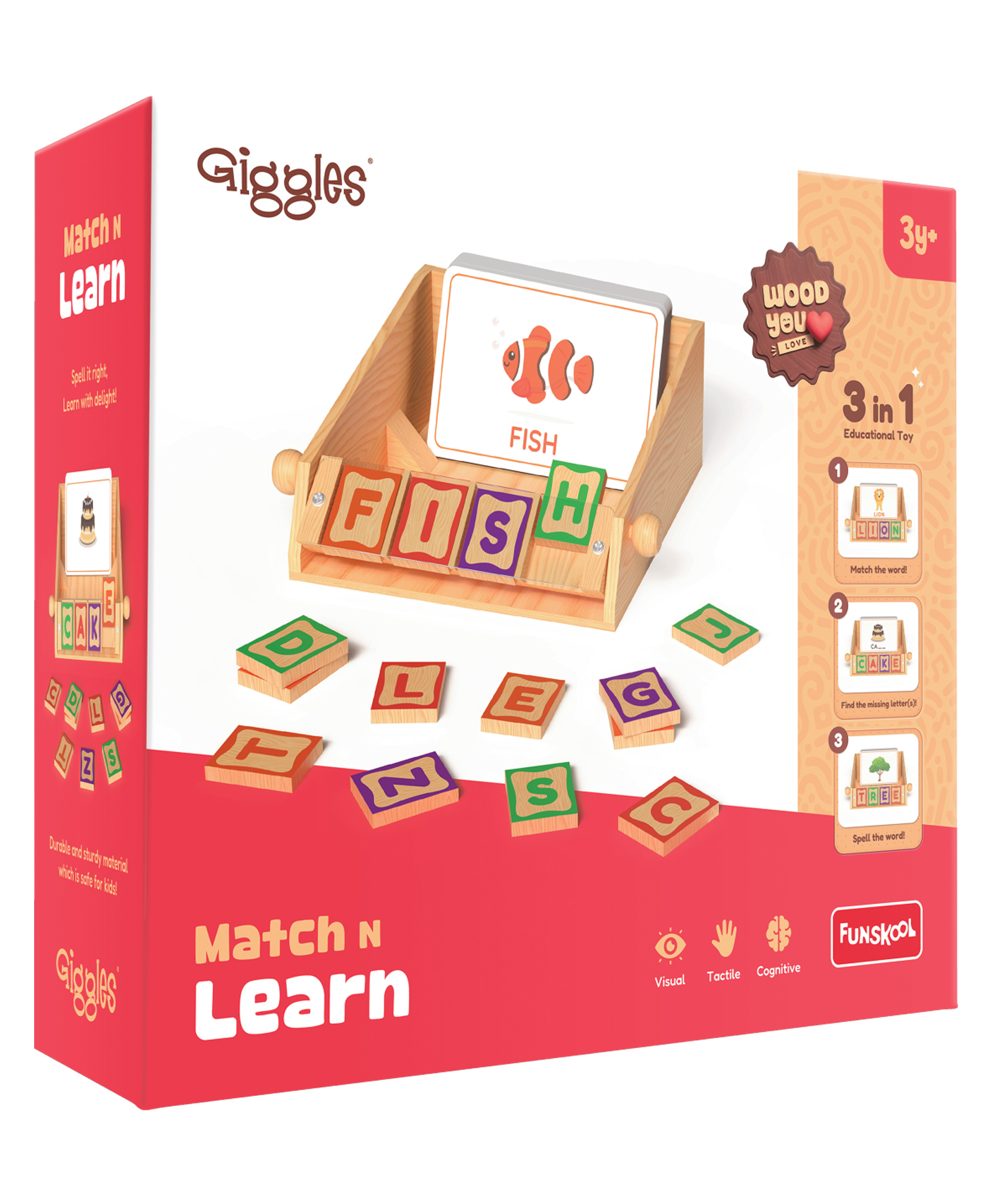 Giggles Match & Learn Classic Wooden Educational Game - Multicolour-picture-28