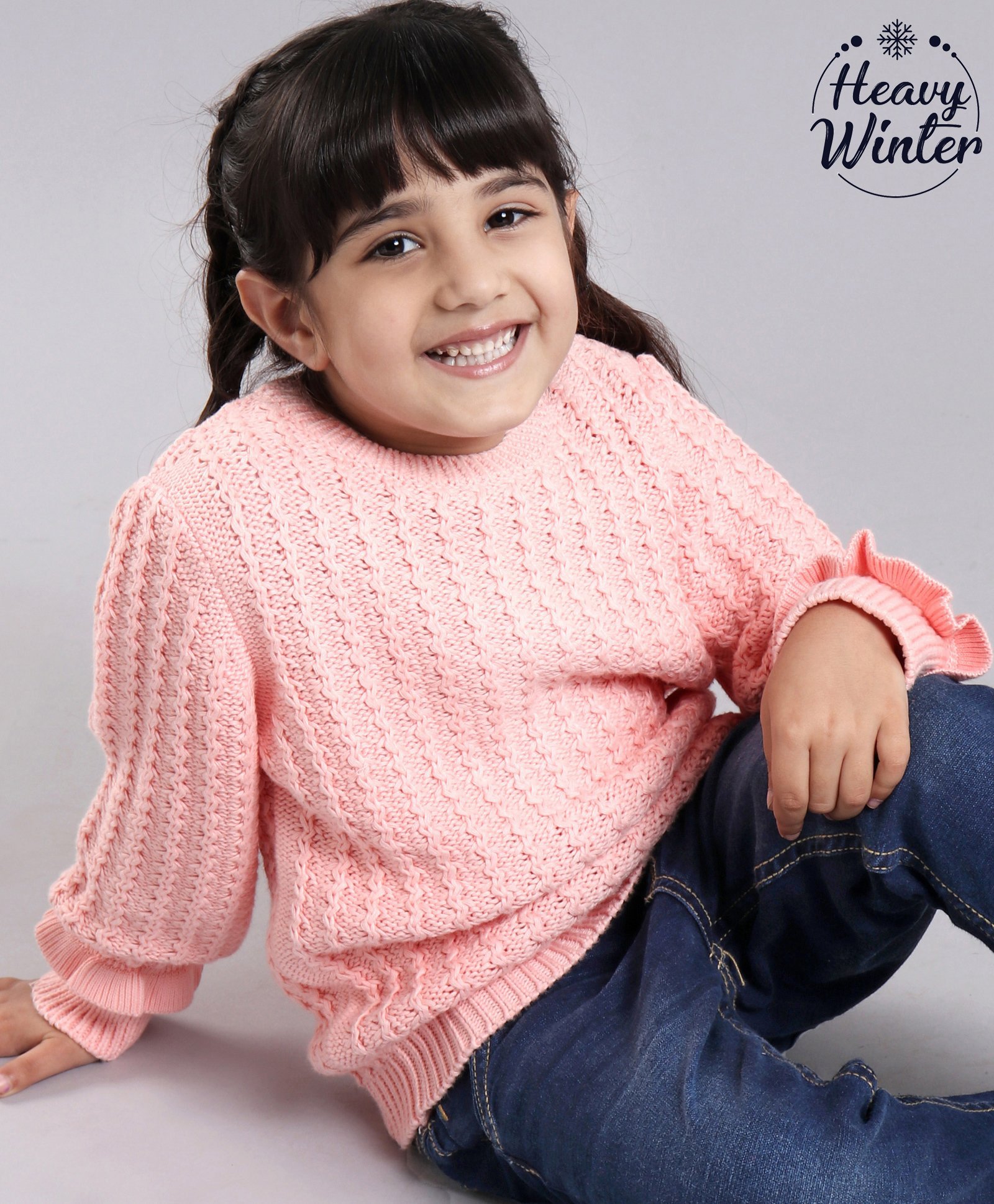 Babyoye Cotton Knit Full Sleeves Embroidered Pullover Sweaters - Pink-image-9