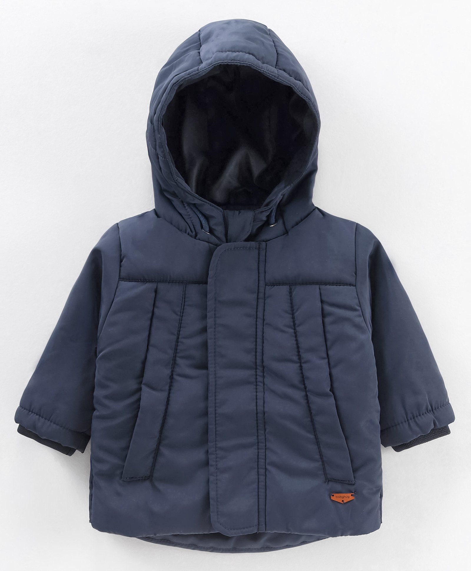 Babyhug Full Sleeves Heavy Winter Solid Jacket - Navy-picture-13