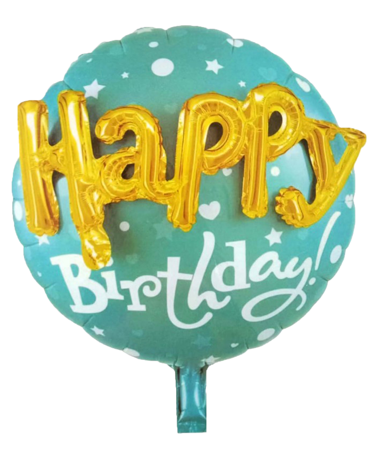 AMFIN Happy Birthday 3D Round Foil Balloon Blue / 3D Happy Birthday Printed on Blue Round Shape Foil Balloon For Party Decoration, Birthday Decoration, Kids Decoration - Blue-image-8